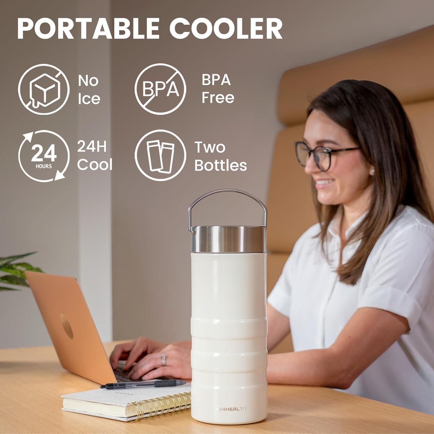 Enfriador de Leche Materna Portátil 22oz PBMC-01-022 con 2 Botellas