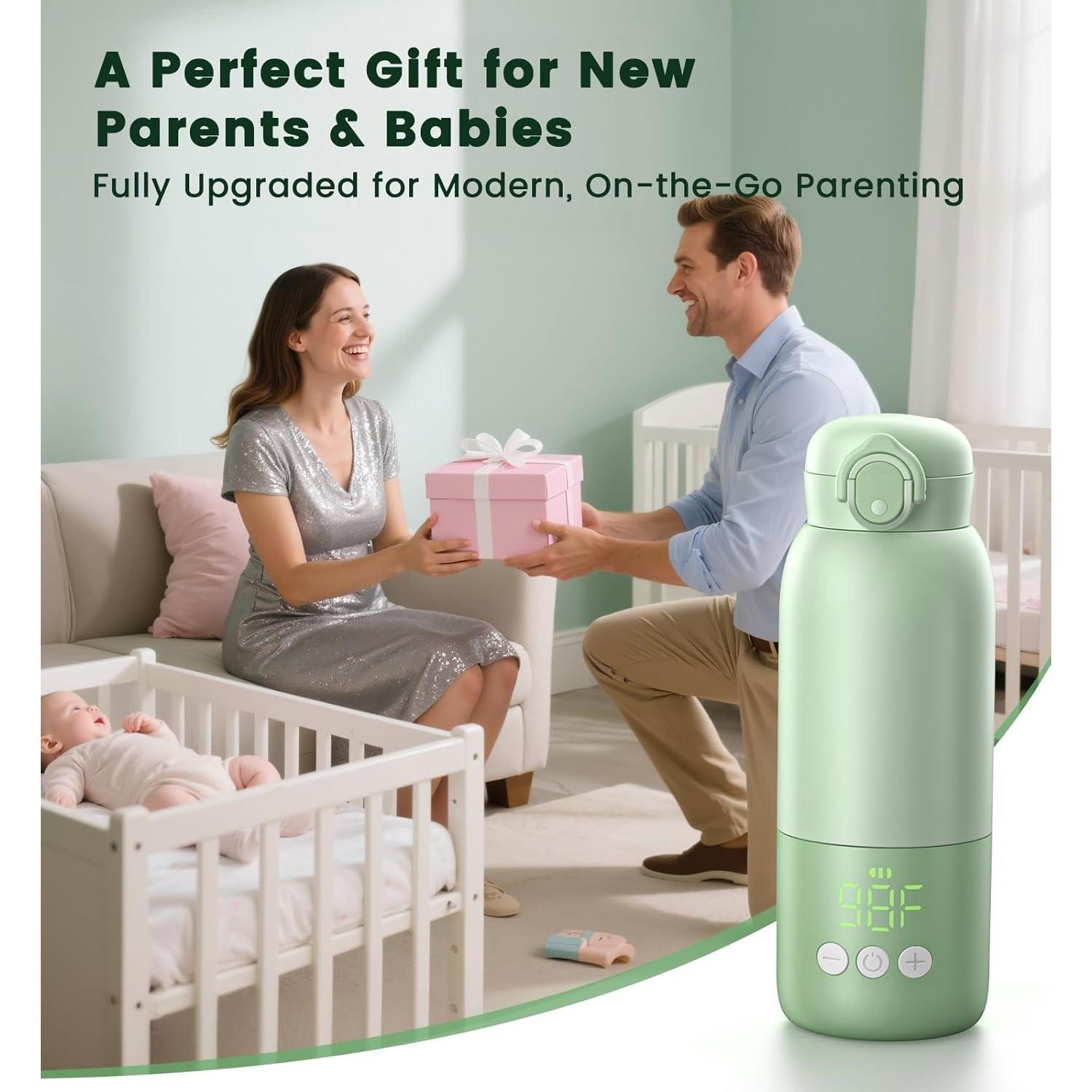 Calentador de Botellas Portátil para Bebés 355 ml Verde