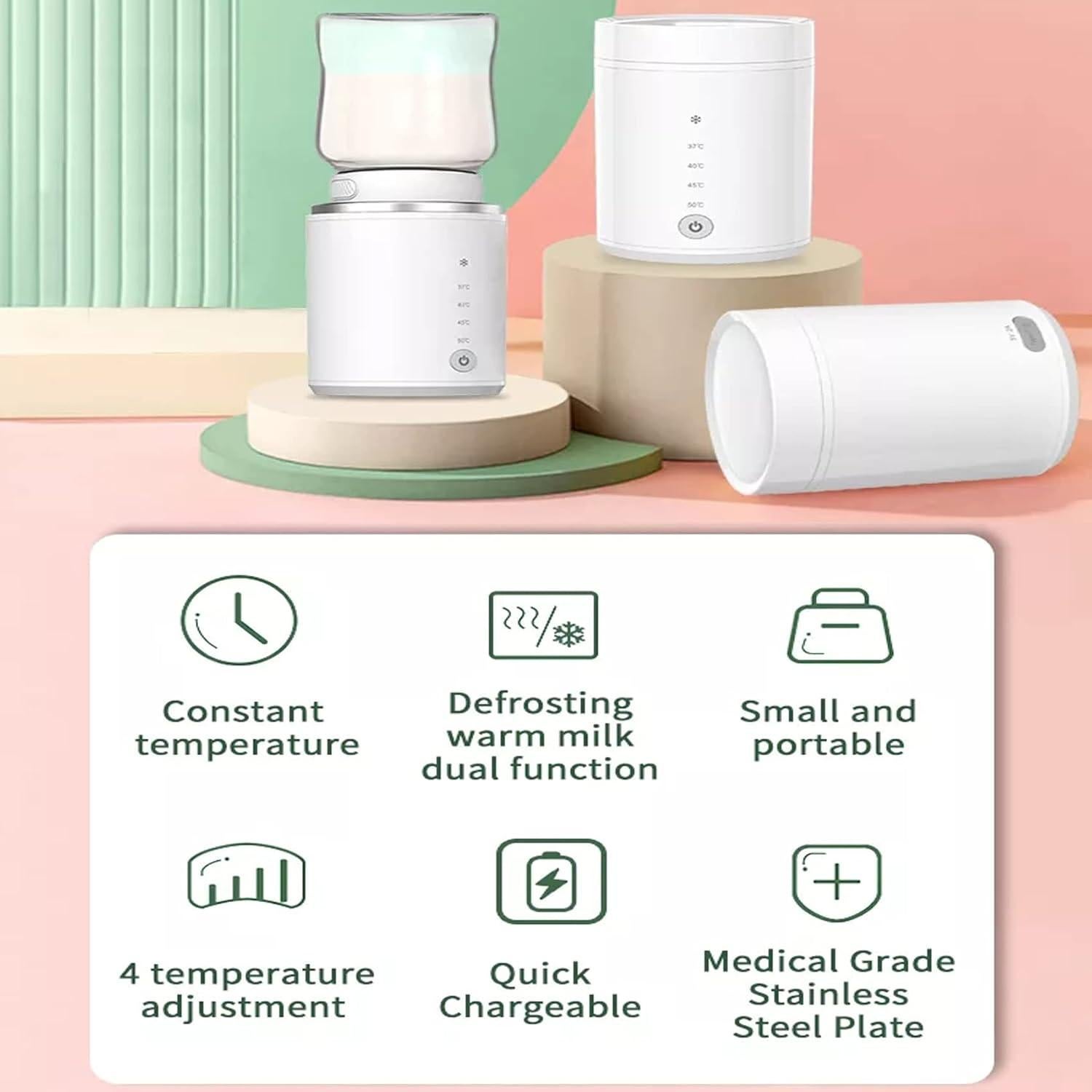 Calentador de Botellas Portátil AUTENS 8800mAh USB-C 4 Temperaturas