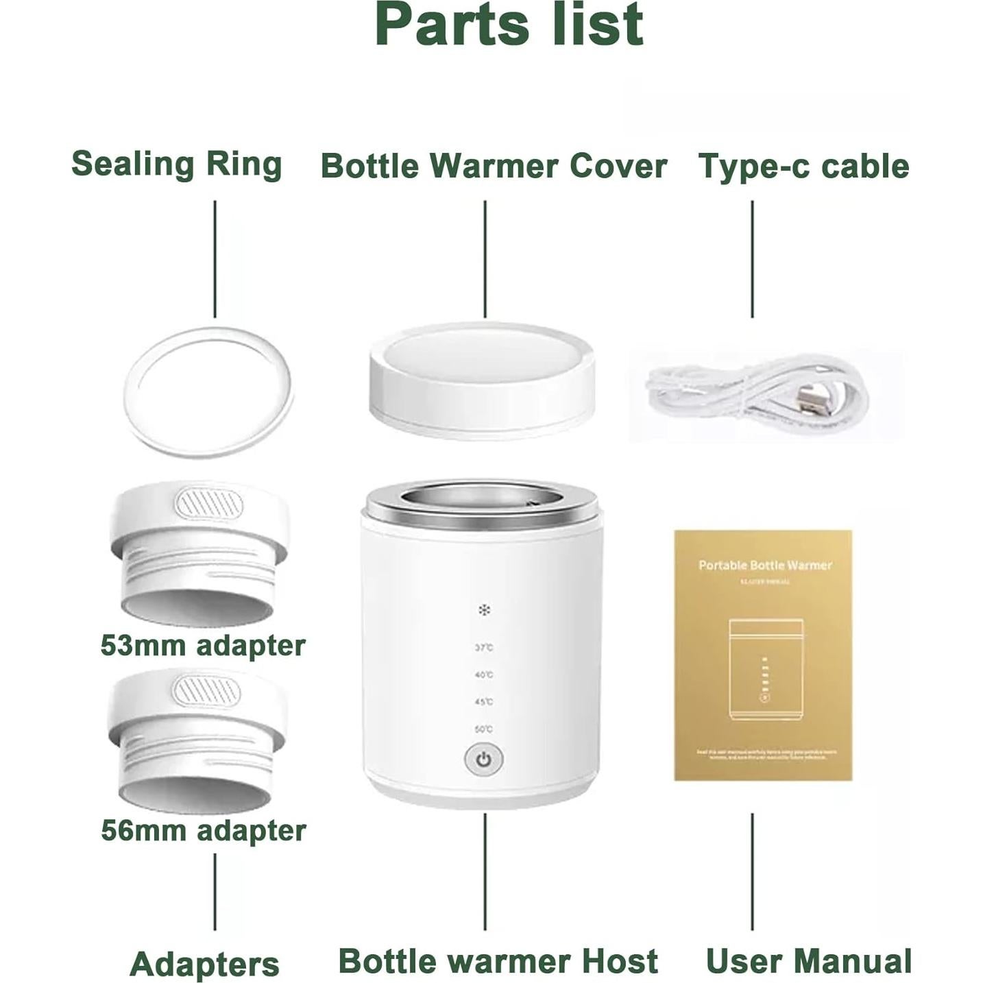Calentador de Botellas Portátil AUTENS 8800mAh USB-C 4 Temperaturas
