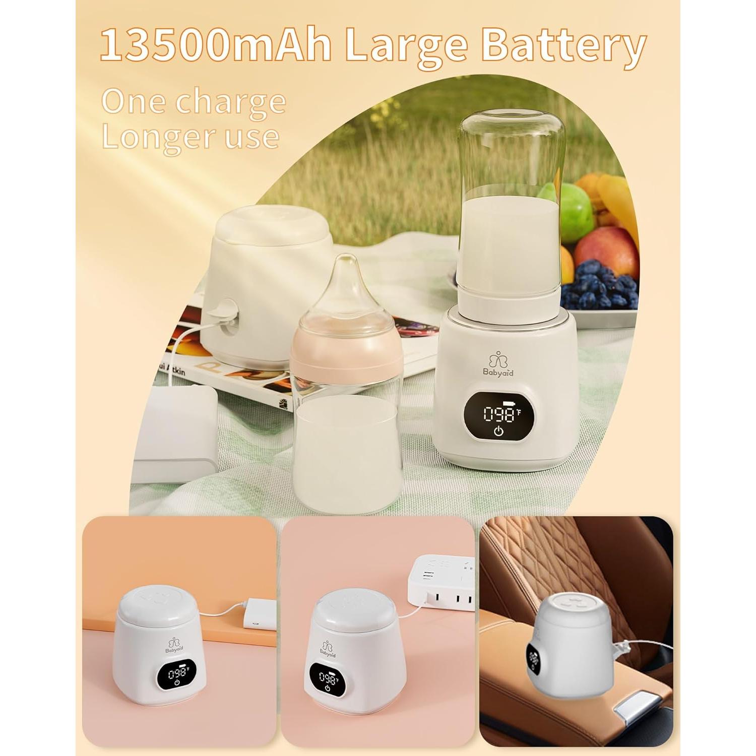 Calentador de Botellas Inalámbrico Babyaid 100W 13500mAh