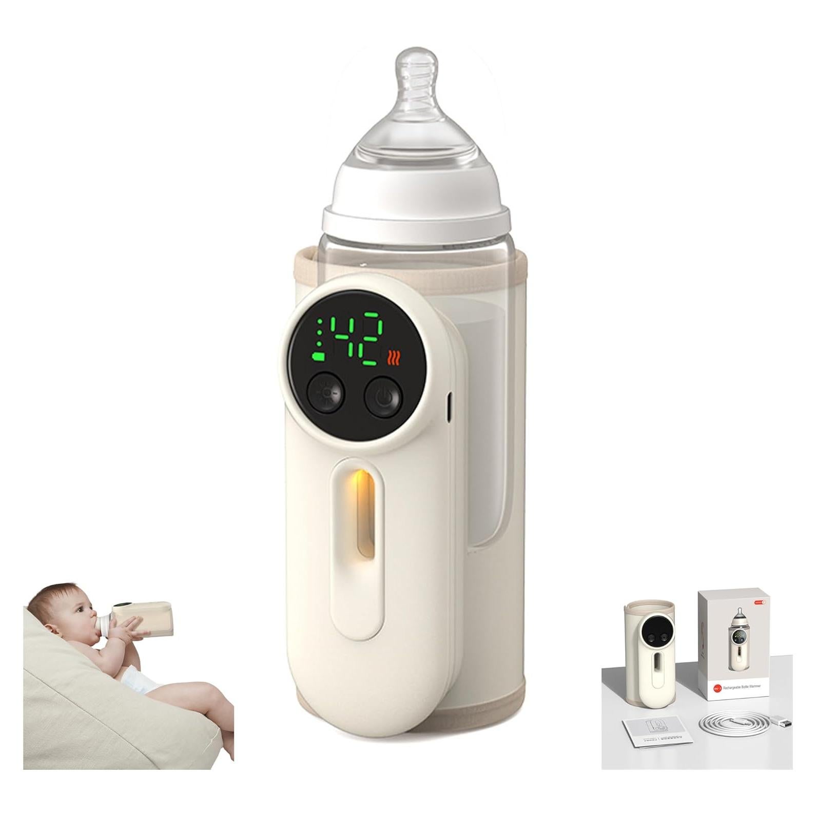 Calentador de Biberones Portátil 2025 USB-C 6 Temperaturas