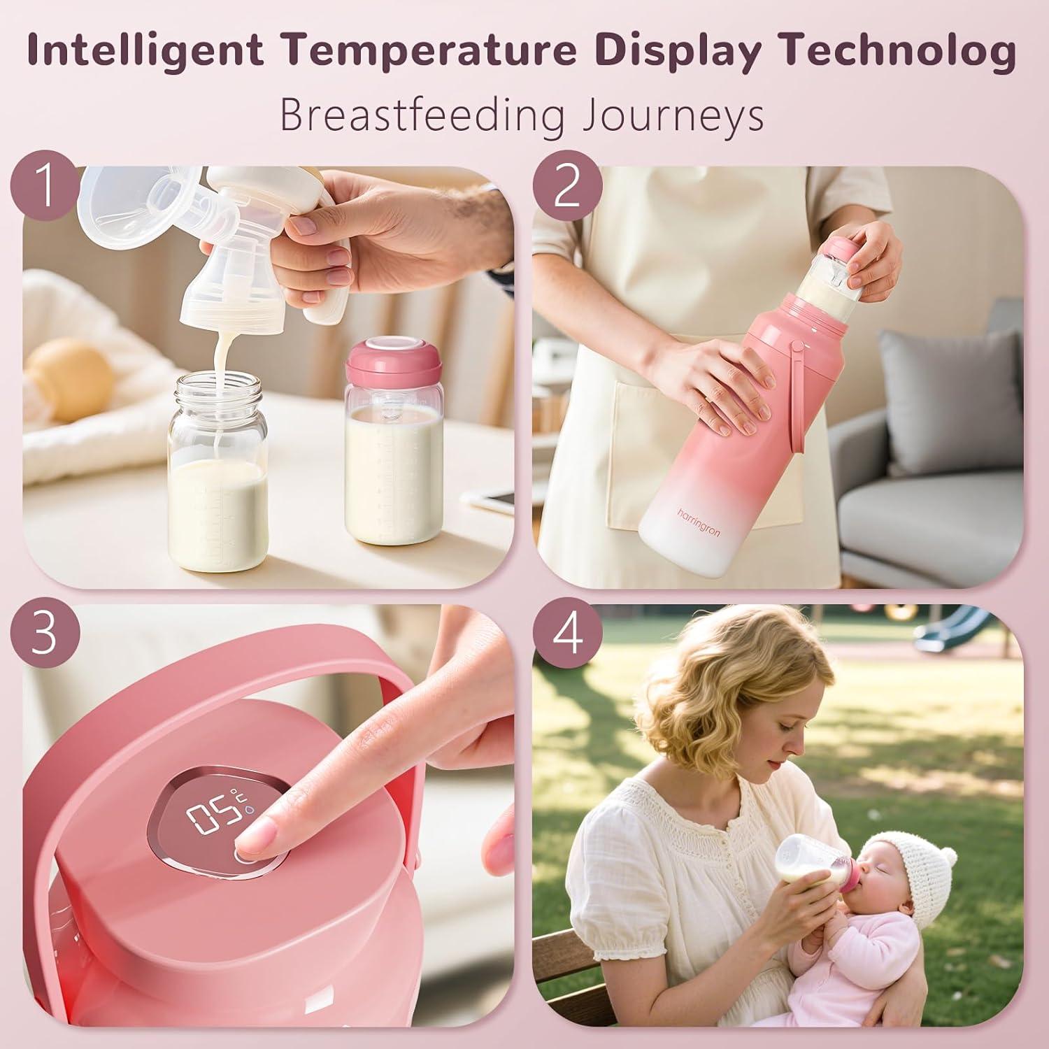 Enfriador de Leche Materna Portátil Harringron 22oz Rosa