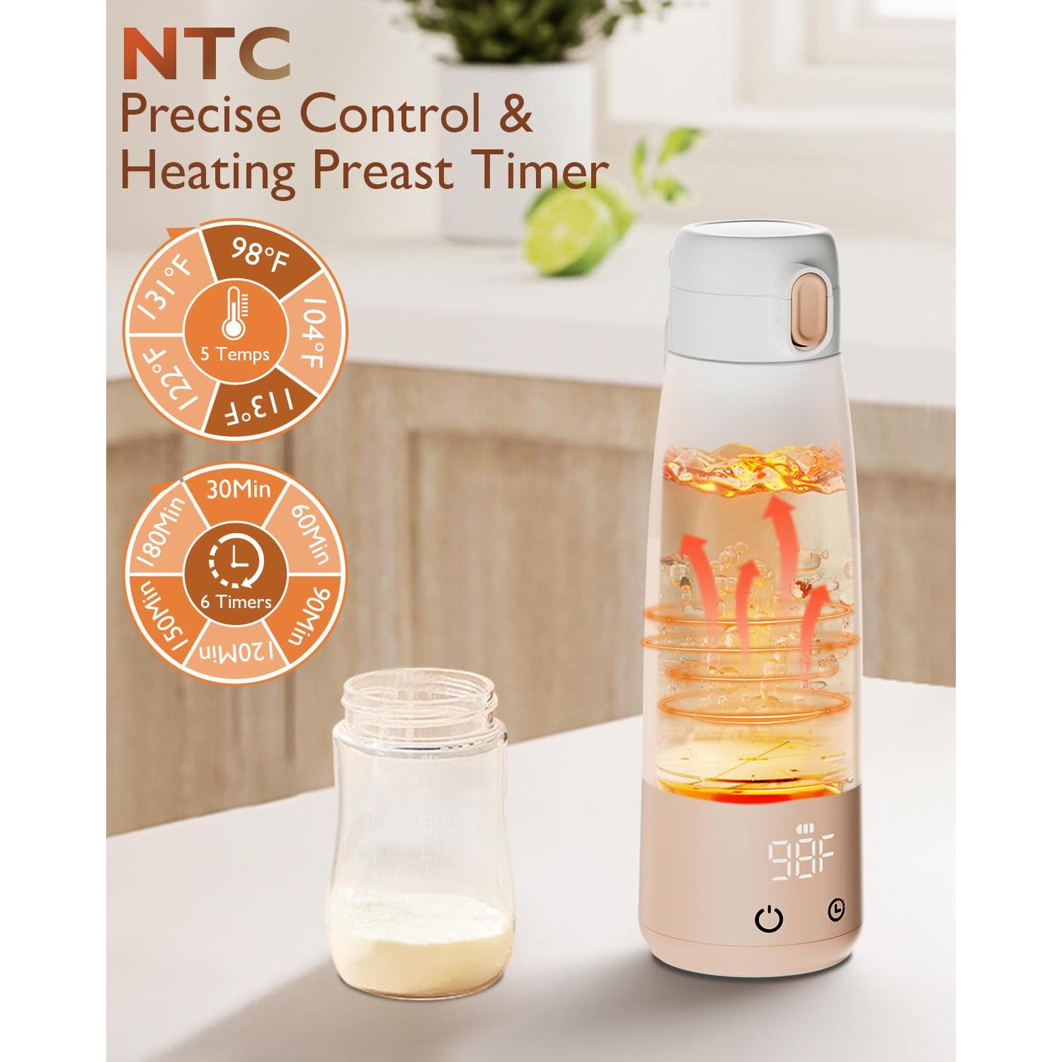 Calentador de Leche Portátil Momfree MF006 Naranja 340ml 9000mAh