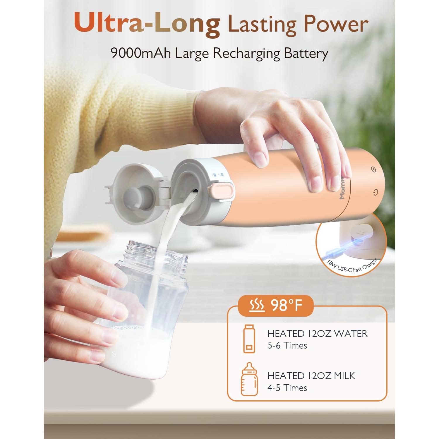 Calentador de Leche Portátil Momfree MF006 Naranja 340ml 9000mAh