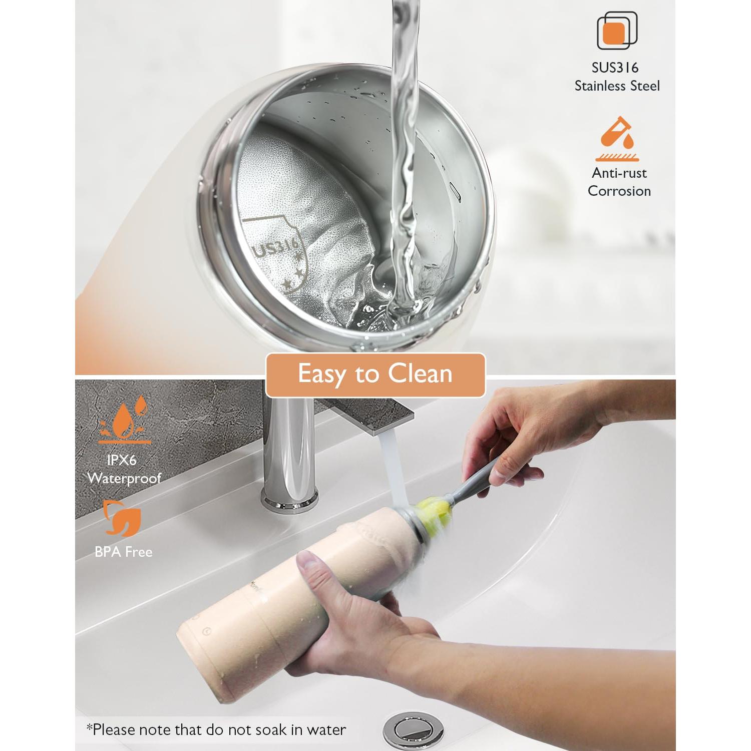 Calentador de Leche Portátil Momfree MF006 Naranja 340ml 9000mAh