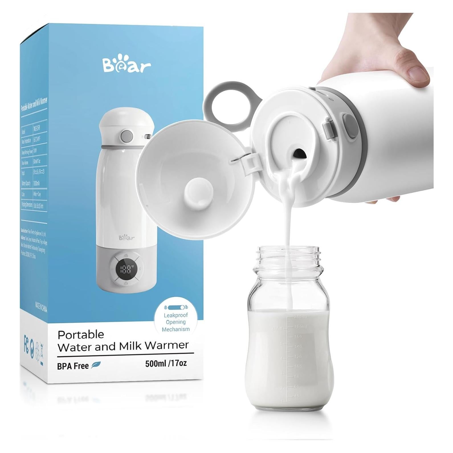 Calentador de Botellas Portátil Bear 500ml con Control de Temperatura