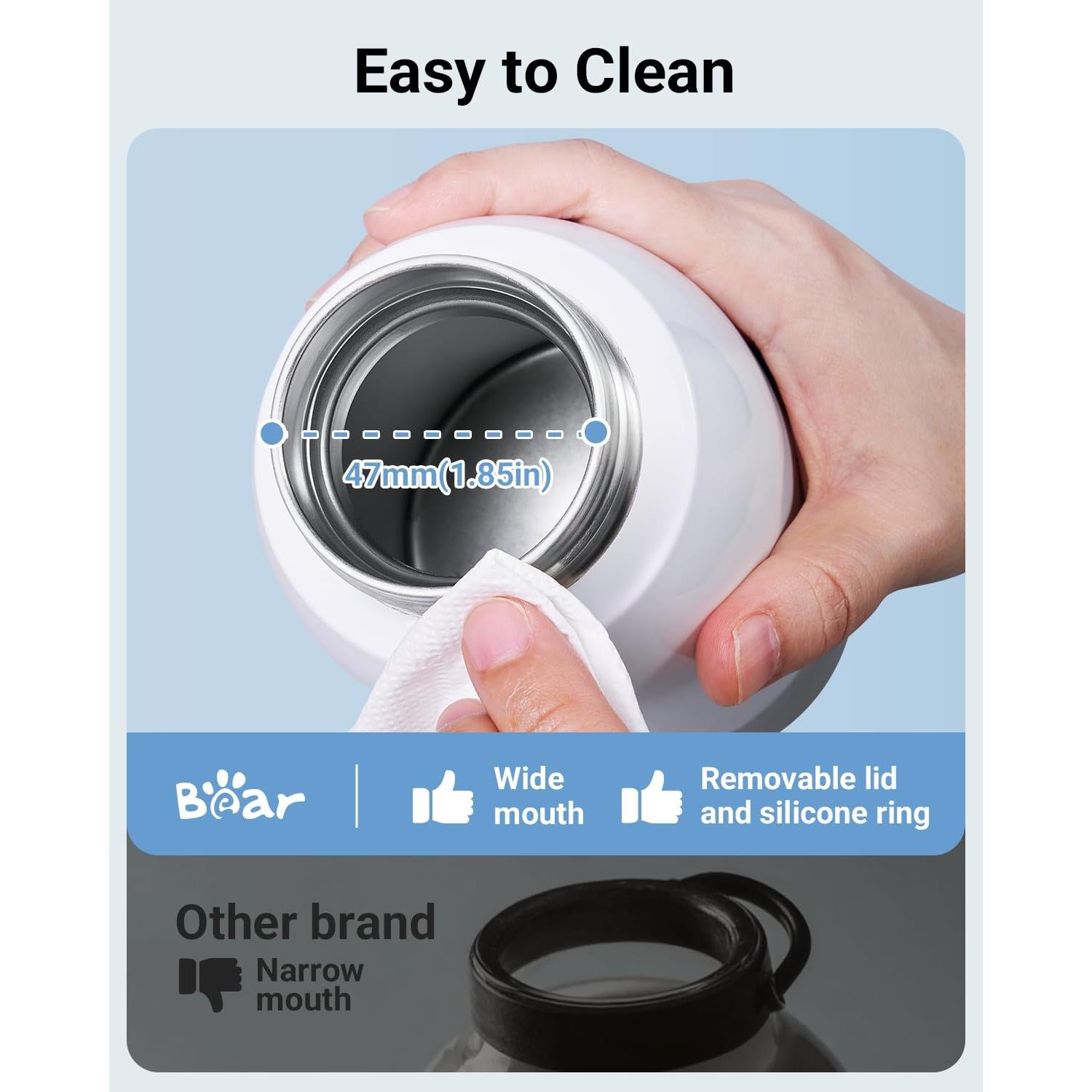 Calentador de Botellas Portátil Bear 500ml con Control de Temperatura