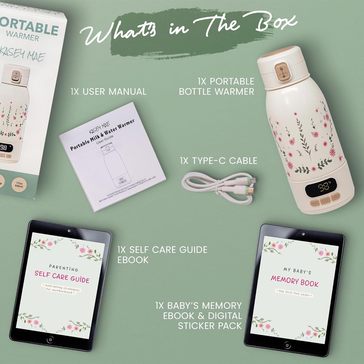 Calentador de Botellas Portátil Kasey Mae 500ml Carga Rápida