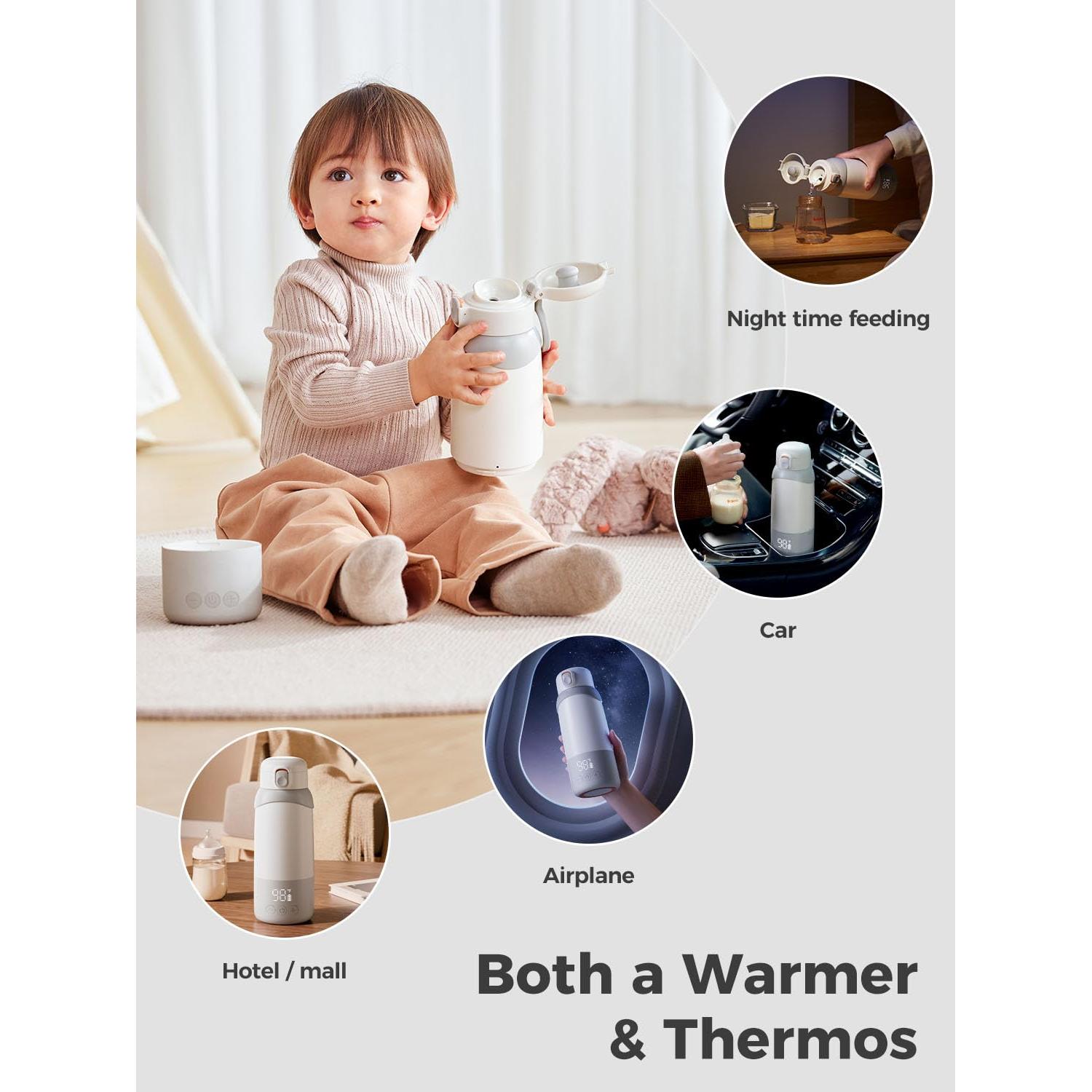 Calentador de Leche Portátil BOLOLO Pro 500 ml, Rápido y Desmontable