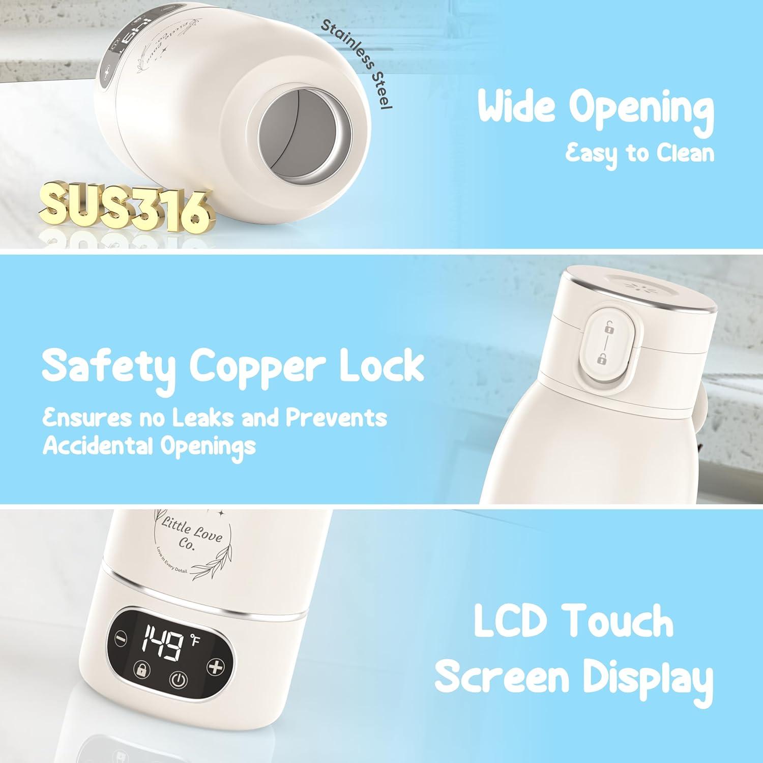 Calentador de Botellas de Bebé Portátil 500 ml - Control Táctil