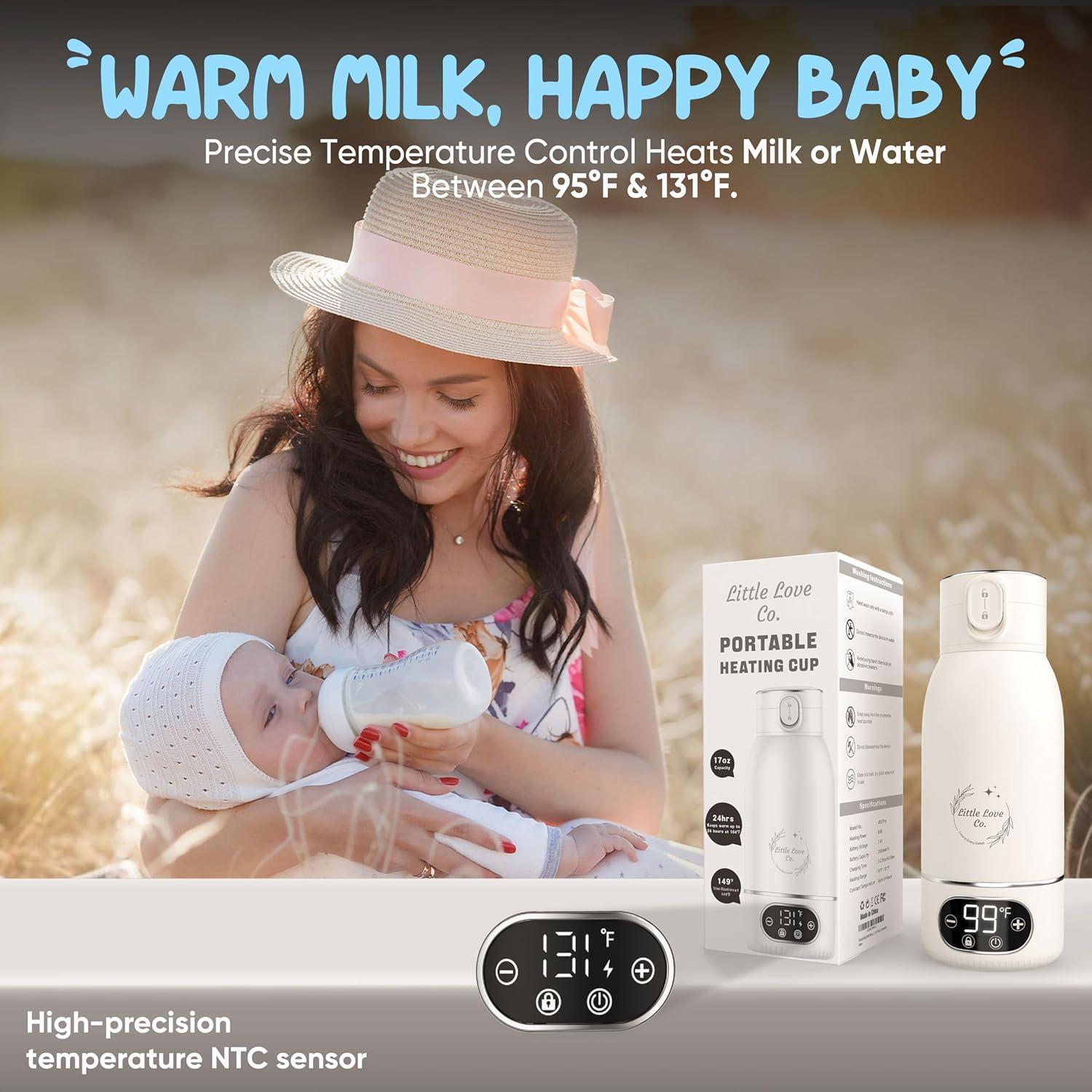 Calentador de Botellas de Bebé Portátil 500 ml - Control Táctil