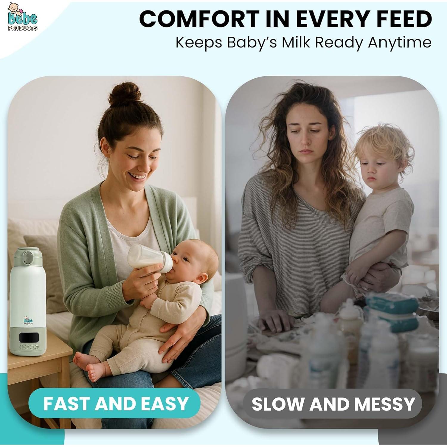 Calentador de Botellas Portátil 17oz para Bebés - Carga Rápida