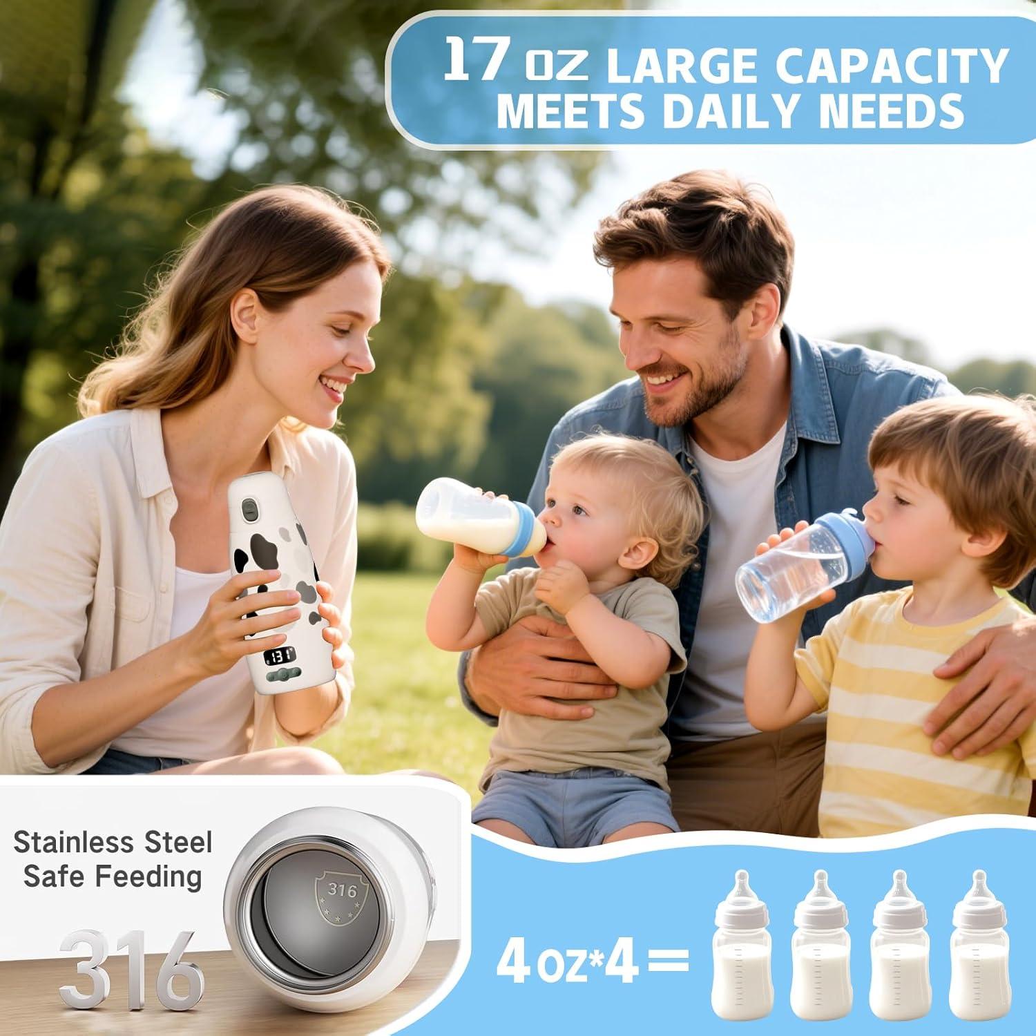 Calentador de Botellas Portátil 517ml - Carga Rápida y Aislamiento