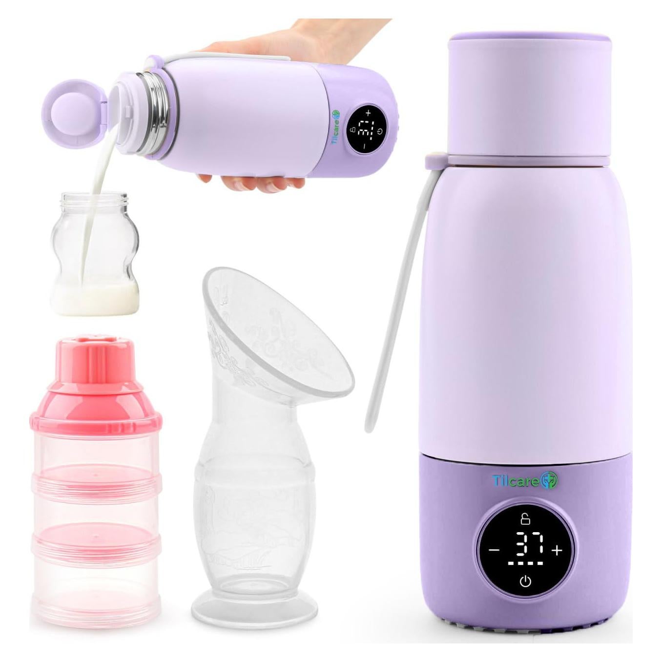 Calentador de Biberones Portátil Tilcare 500mL USB Lavanda