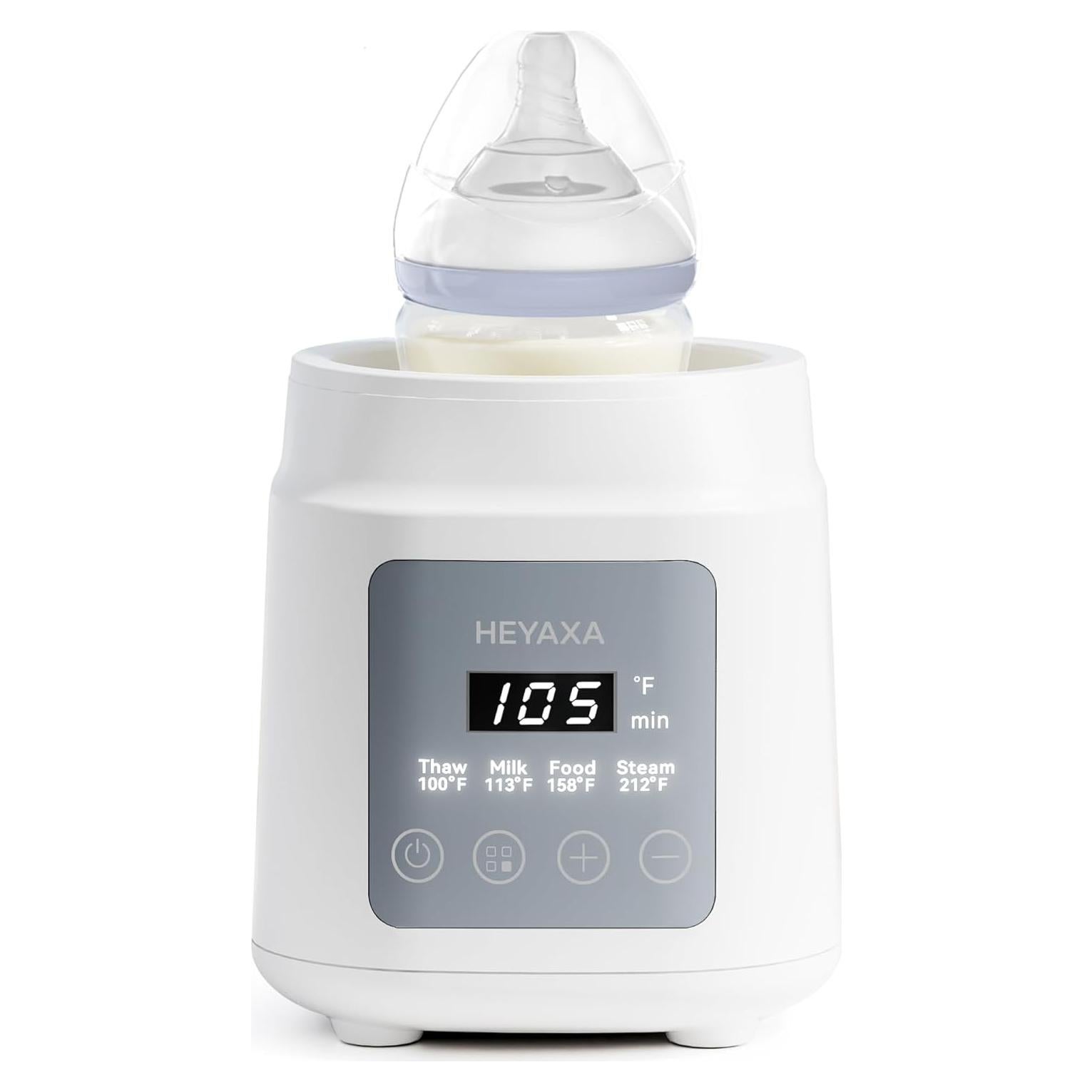 Bottle Warmer with Even Heating to Prevent Nutrient Loss from Fast Heating, Baby Bottle Warmer for Breastmilk & Formula, Accurate Temp Control, Defrost, Keep Warm, Heat Baby Food (White)