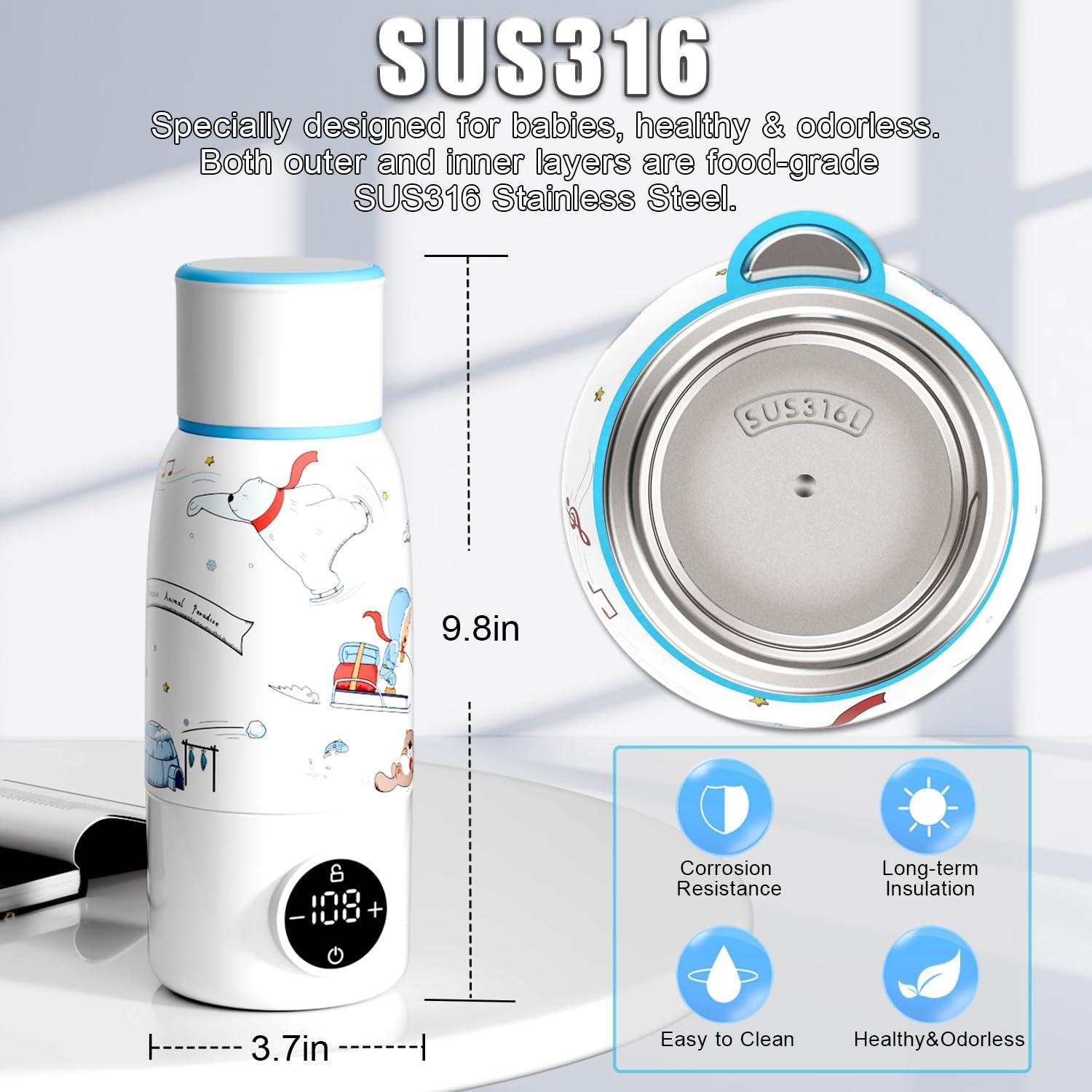 Calentador de Botellas Portátil BEGUKO 17oz Carga Rápida