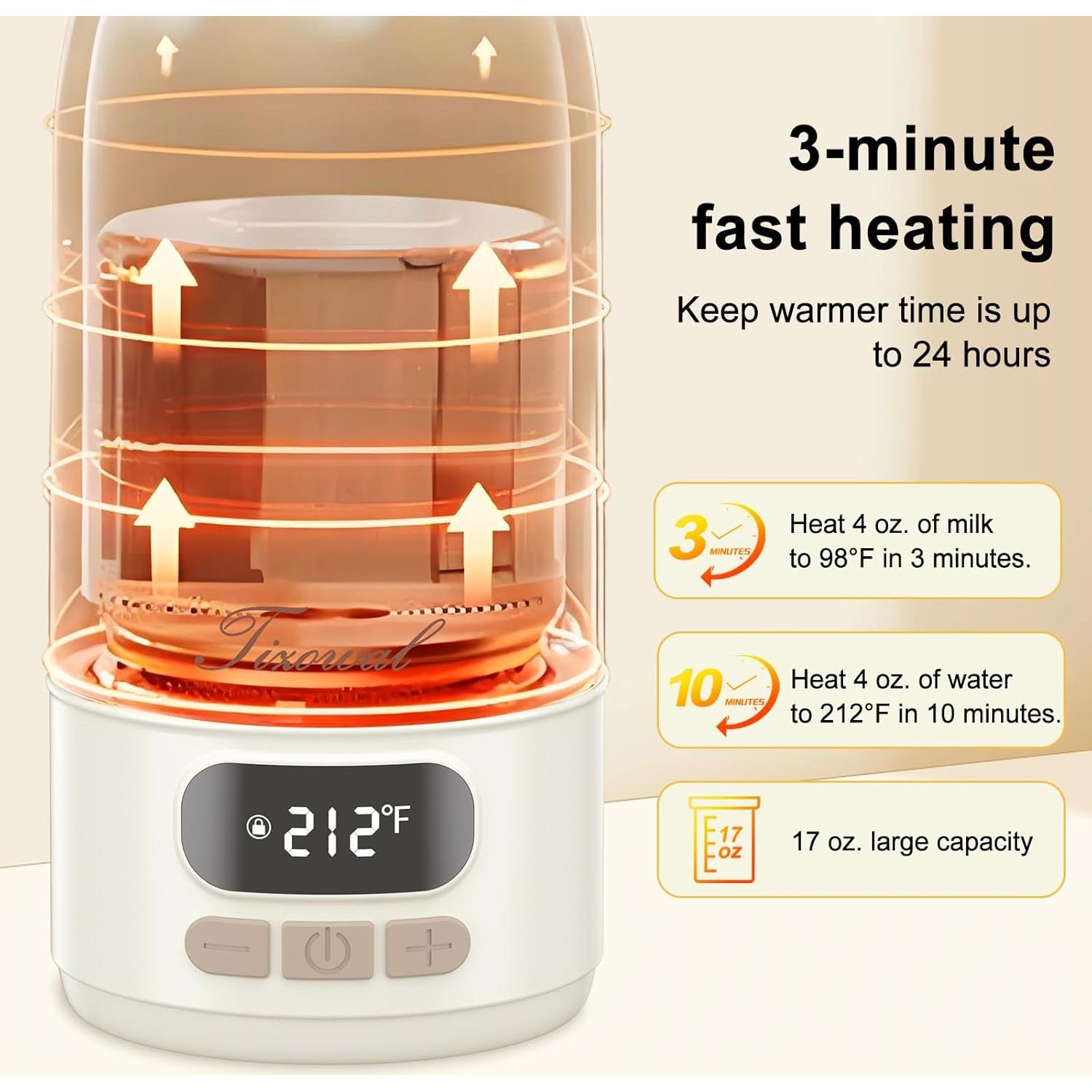 Calentador de Botellas Portátil 500ml - Multifuncional y Seguro