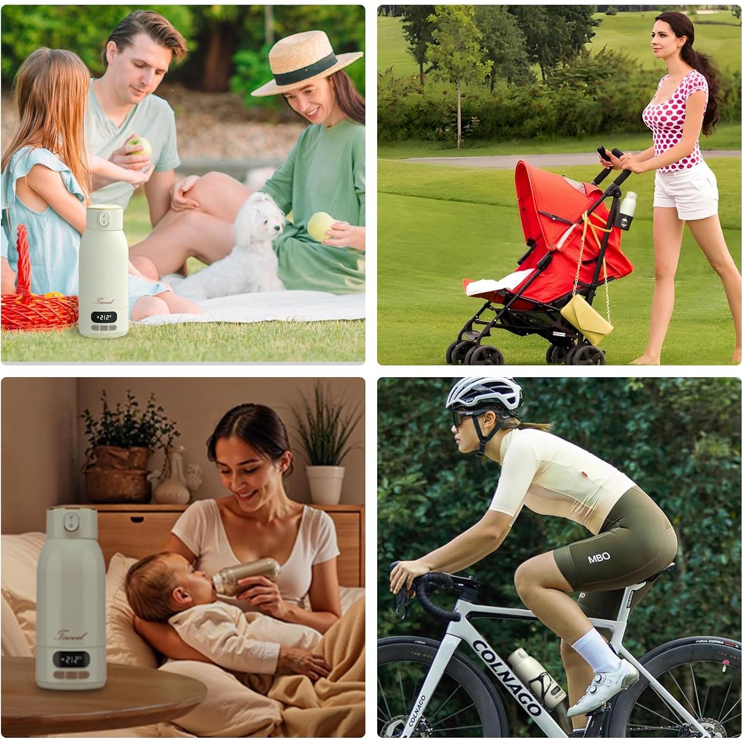 Calentador de Botellas Portátil 500ml - Multifuncional y Seguro