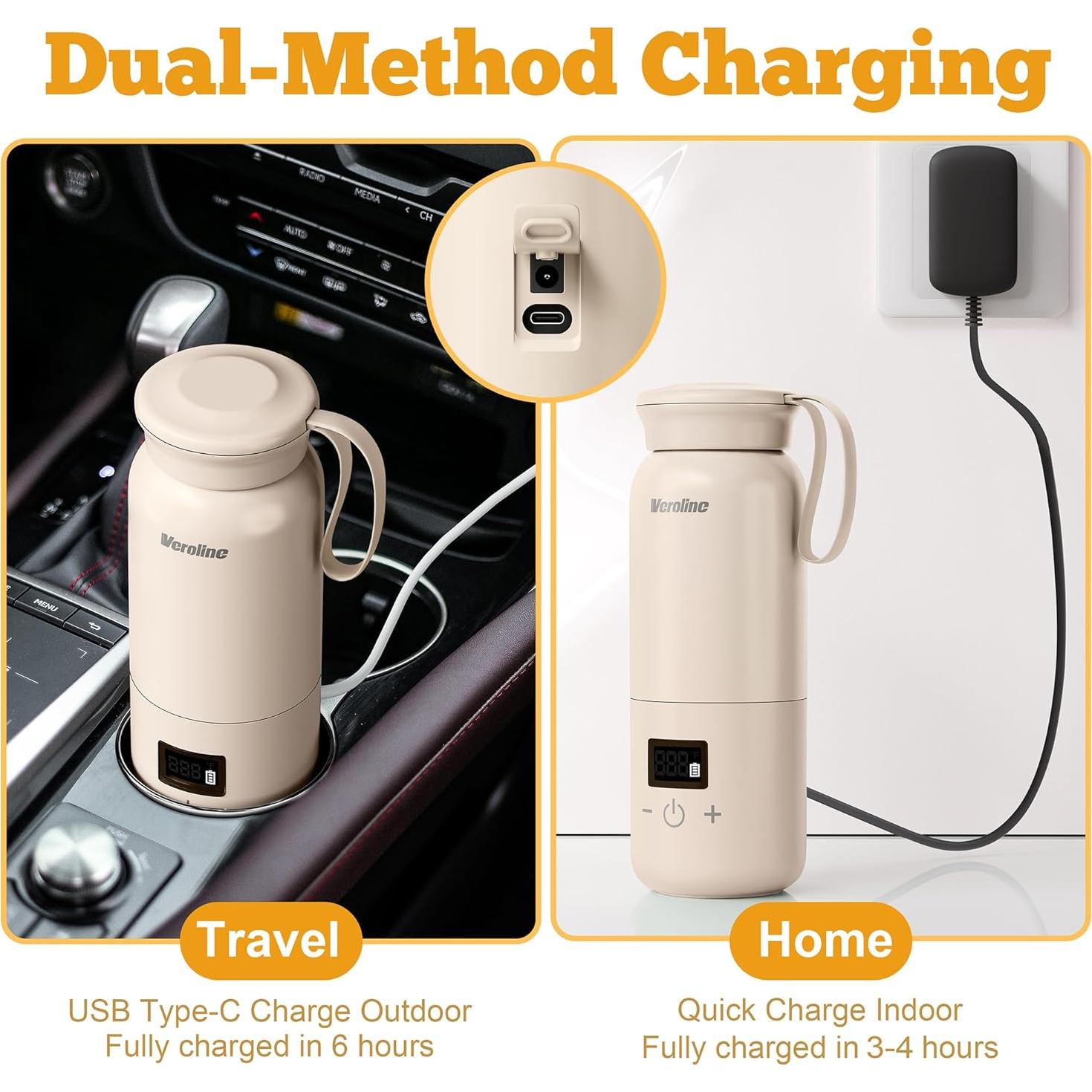 Calentador de Botellas Portátil Veroline 10 oz (300 ml) Ajustable