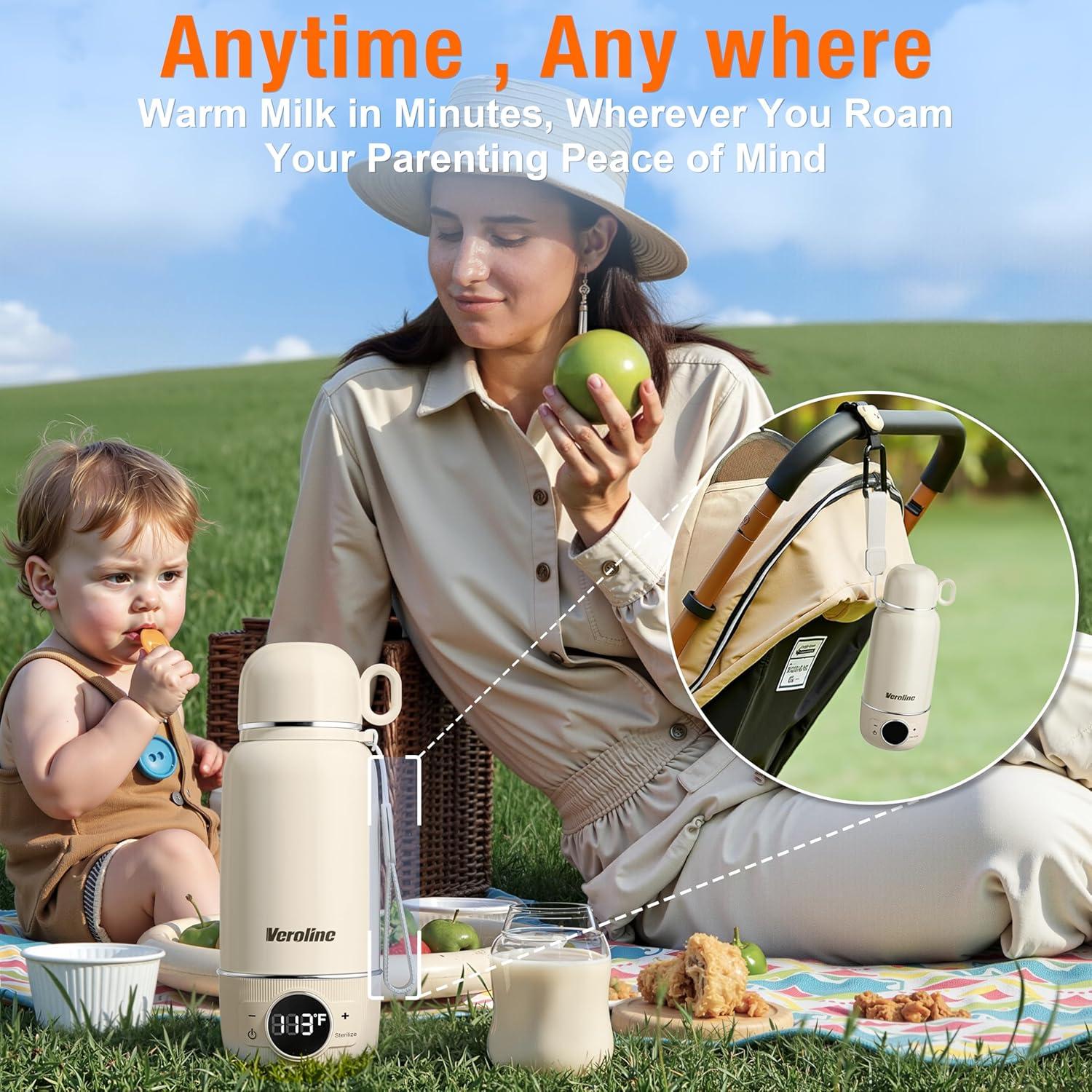 Calentador de Botellas Portátil 400ml - Carga Rápida y Control de Temperatura