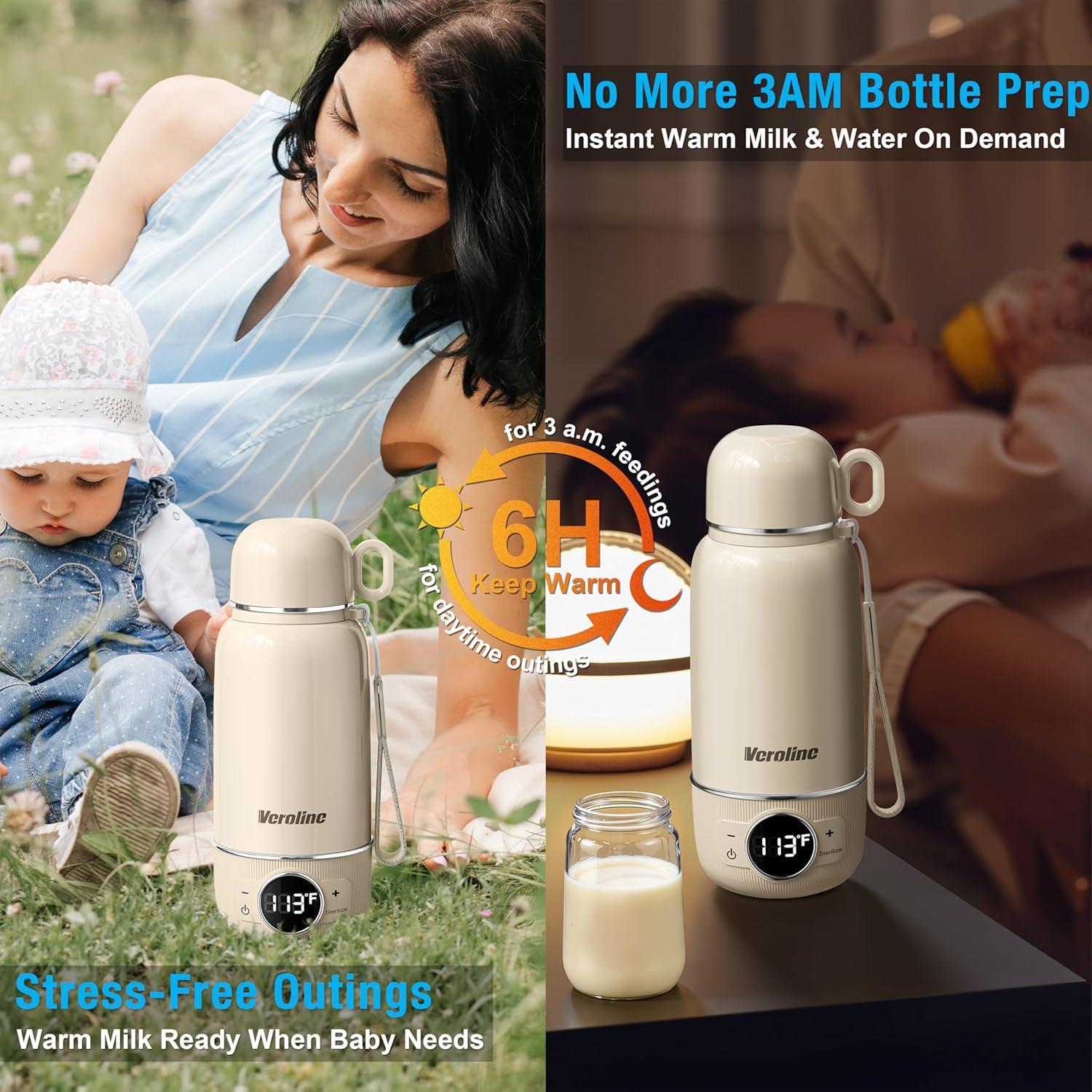 Calentador de Botellas Portátil 400ml - Carga Rápida y Control de Temperatura