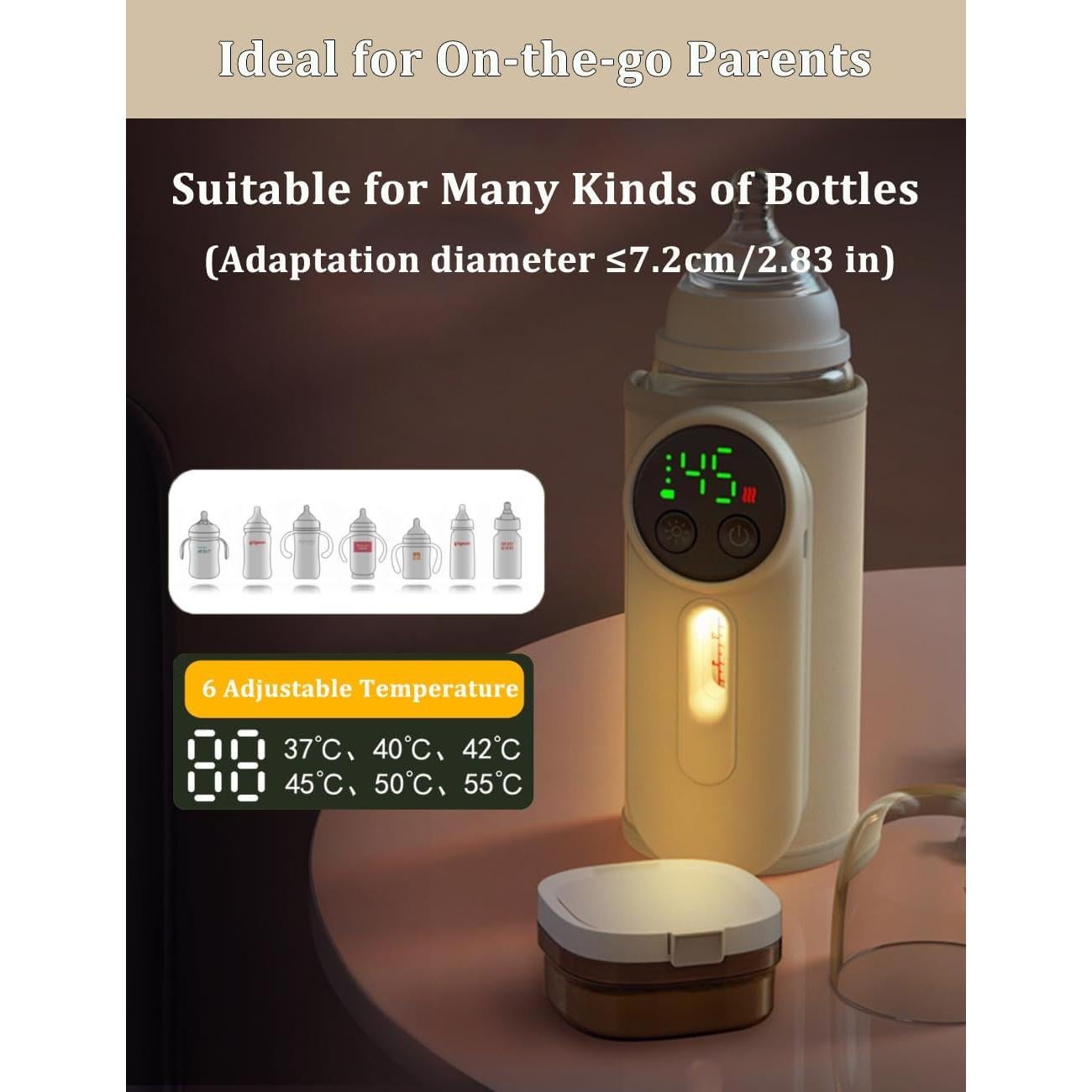 Calentador de Botellas Portátil AGWIM para Bebés 8000mAh