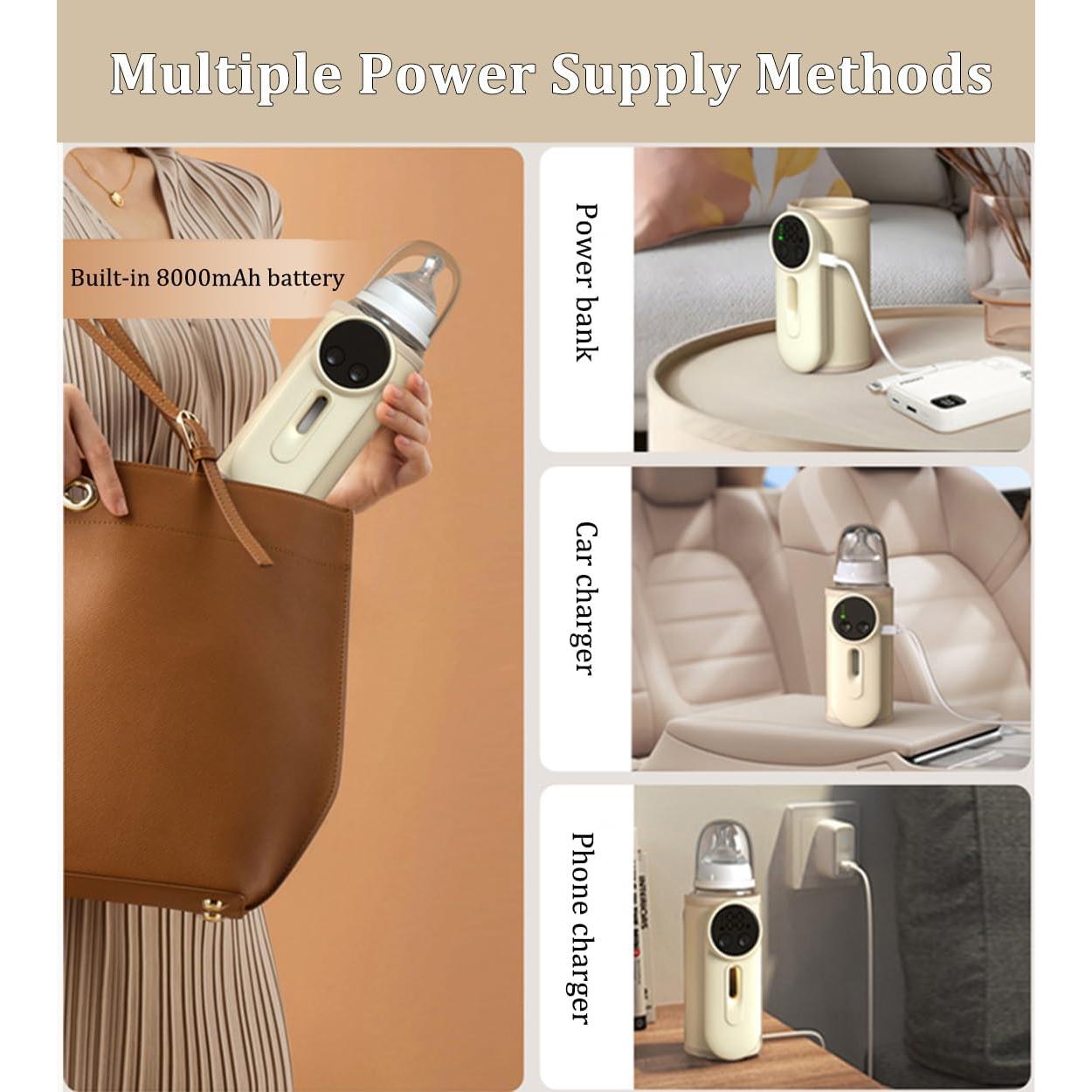 Calentador de Botellas Portátil AGWIM para Bebés 8000mAh