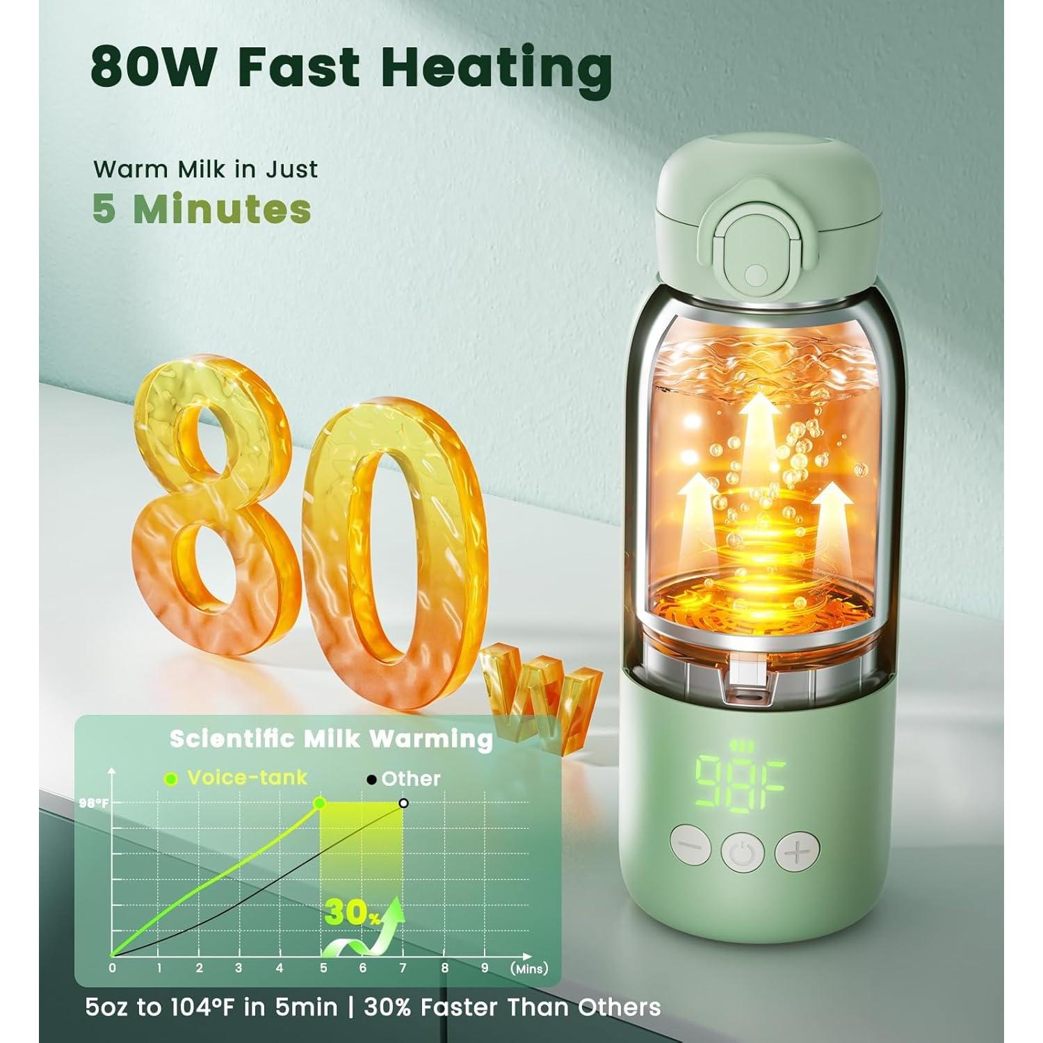 Calentador de Botellas Portátil Voice-tank 12oz 80W Acero Inoxidable