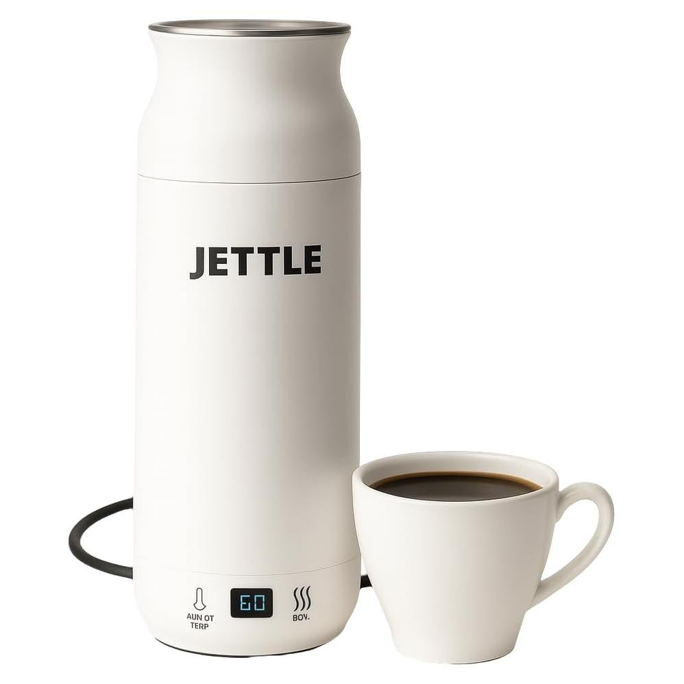 Electric Kettle - Travel Portable Heater for Coffee Tea Milk Soup - Stainless Steel Travel Water Boiler tea pot with Temperature Control - LED - Automatic Power Off - 450ml - Kitchen Appliance