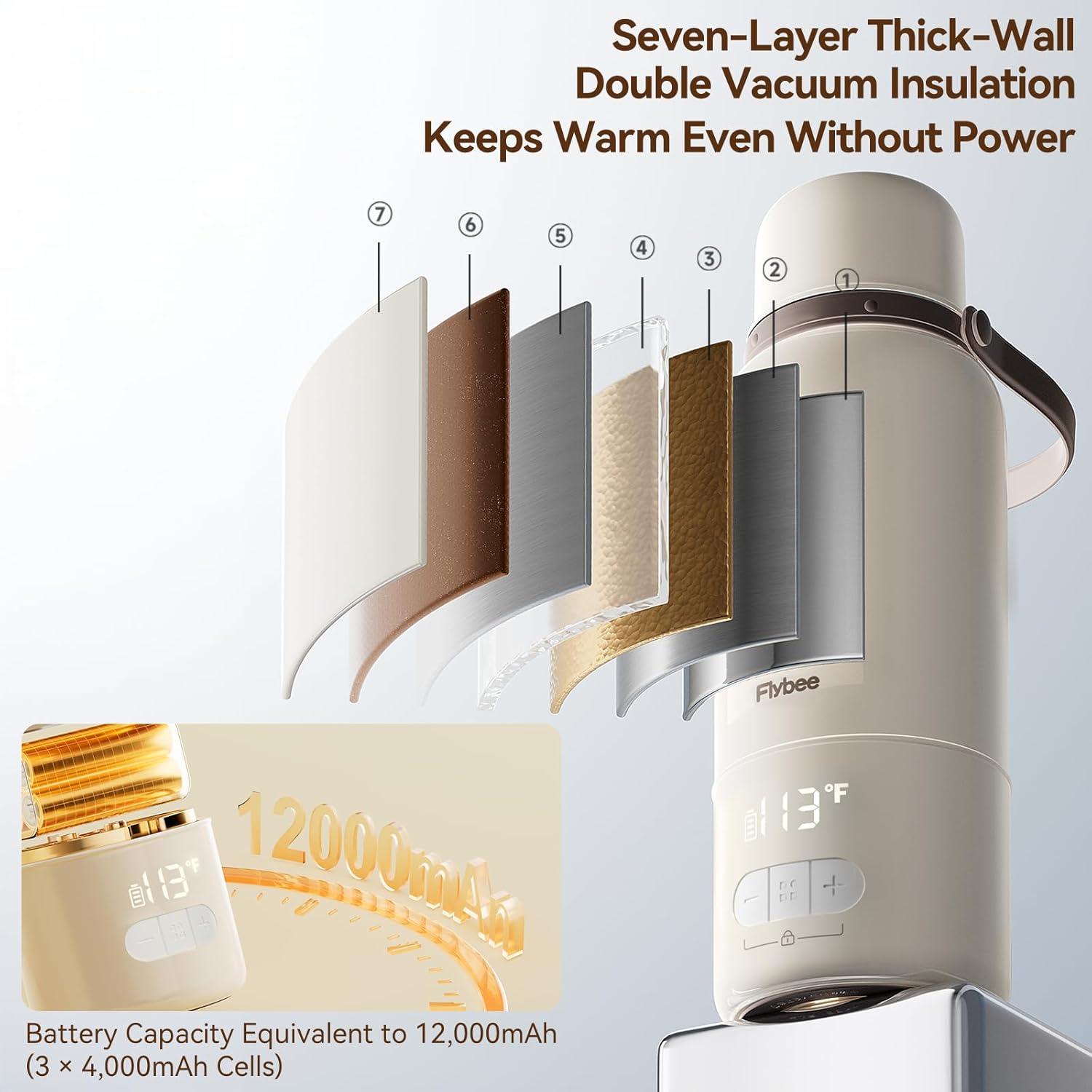 Calentador de Botellas Portátil Flybee 17oz 500mL Acero Inoxidable