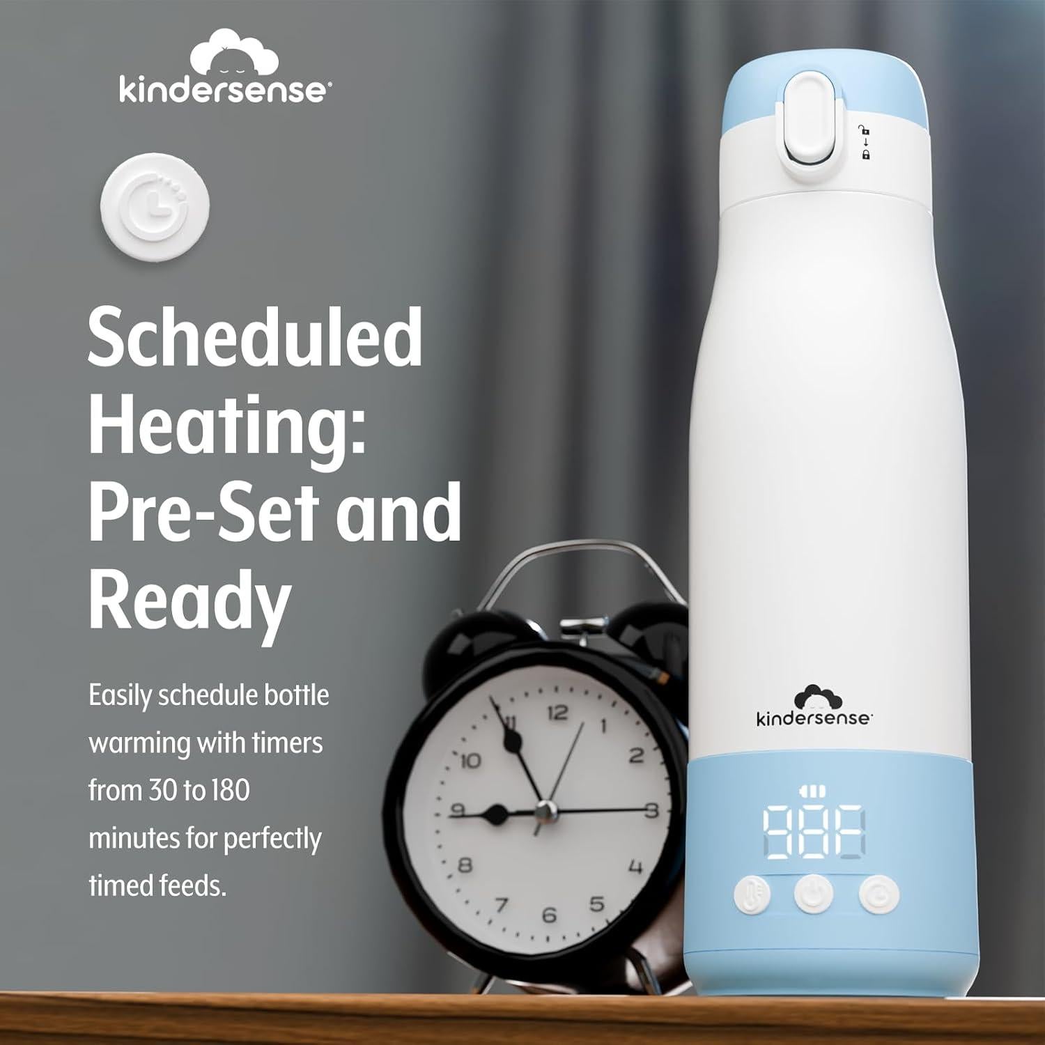 Calentador de Botellas KinderSense® Portátil 12 Oz 55W - Leche Materna y Fórmula