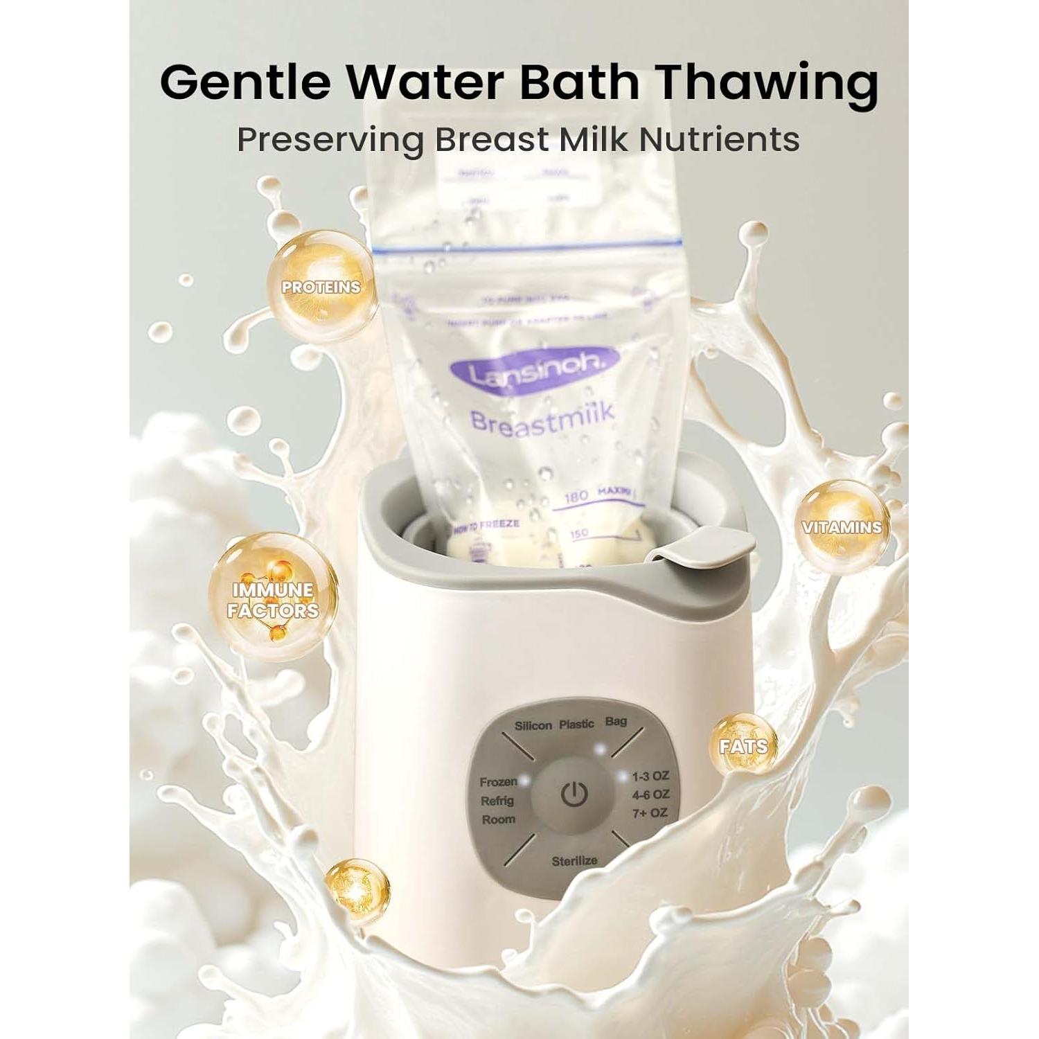 Calentador de Botellas GROWNSY Gris, Rápido y Preciso para Leche