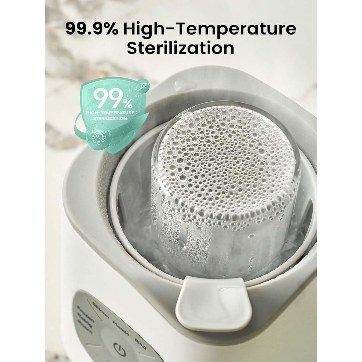 Calentador de Botellas GROWNSY Gris, Rápido y Preciso para Leche