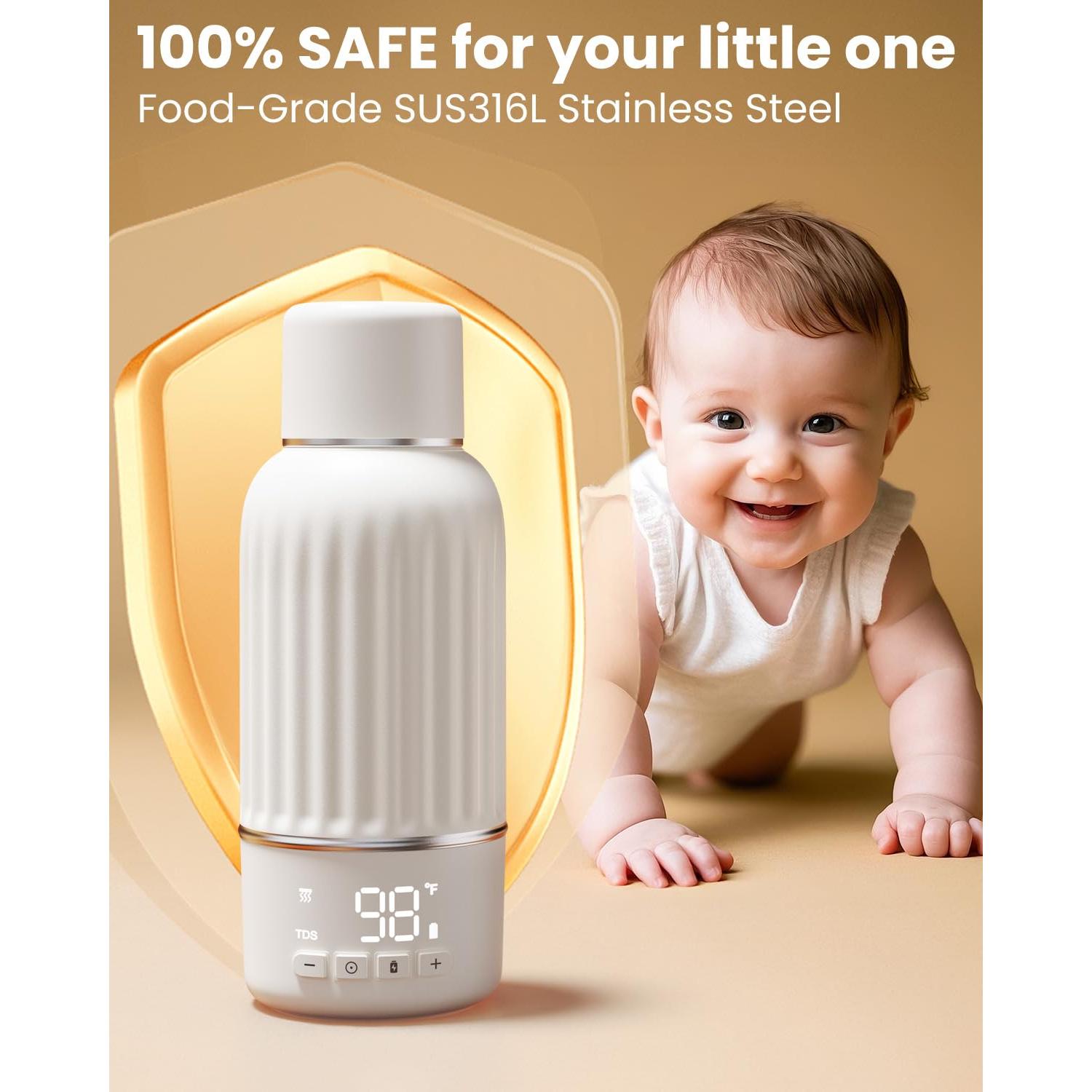 Calentador de Botellas Portátil Juissiart 17oz Carga Rápida