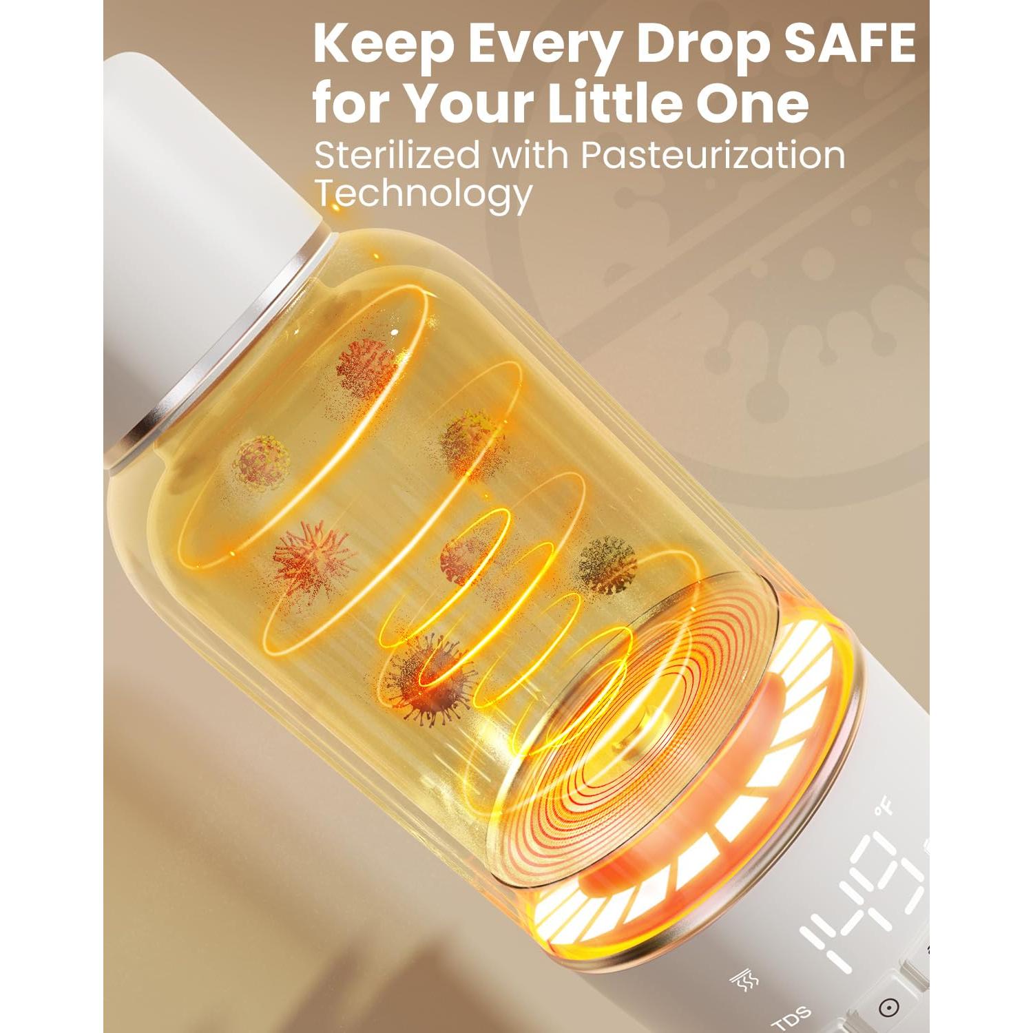 Calentador de Botellas Portátil Juissiart 17oz Carga Rápida