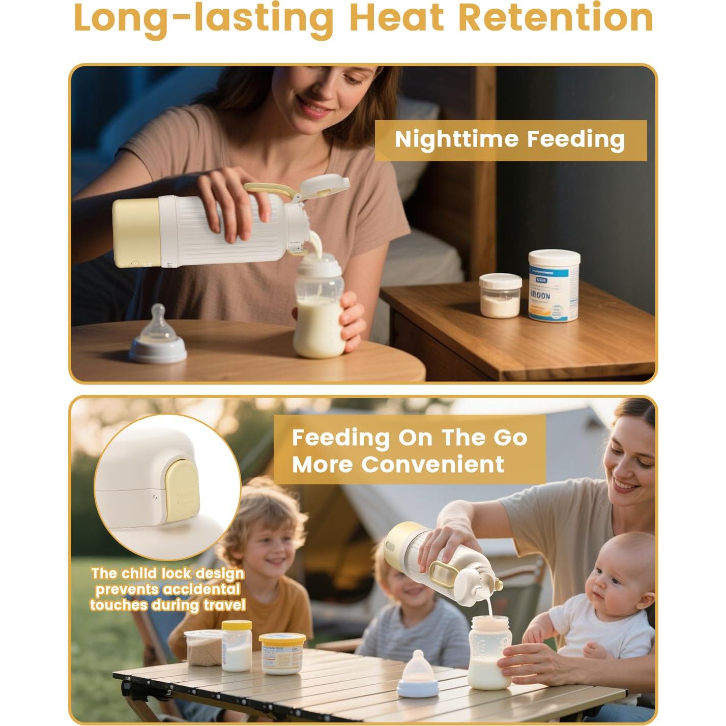 Calentador de Biberones Portátil LAIKORE 500ml Inalámbrico USB