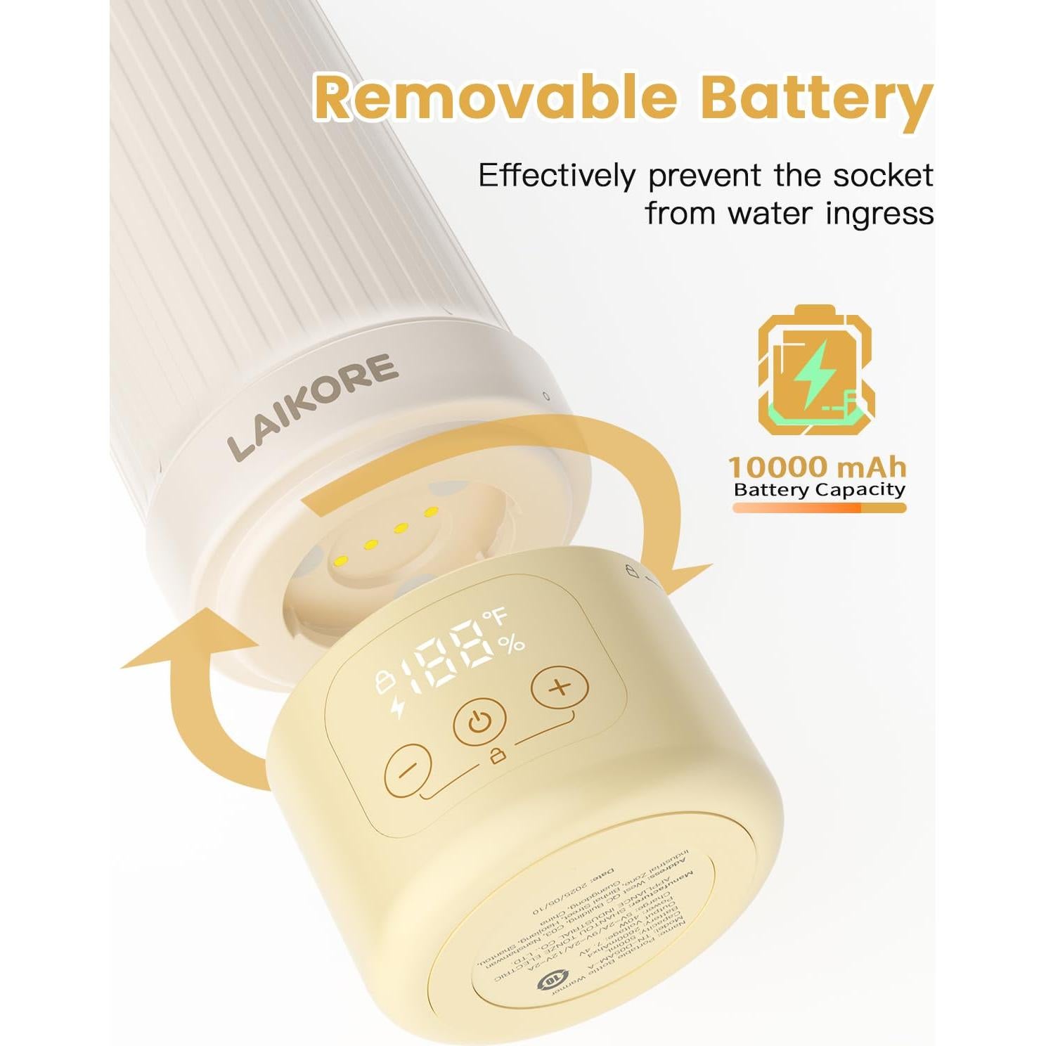 Calentador de Biberones Portátil LAIKORE 500ml Inalámbrico USB