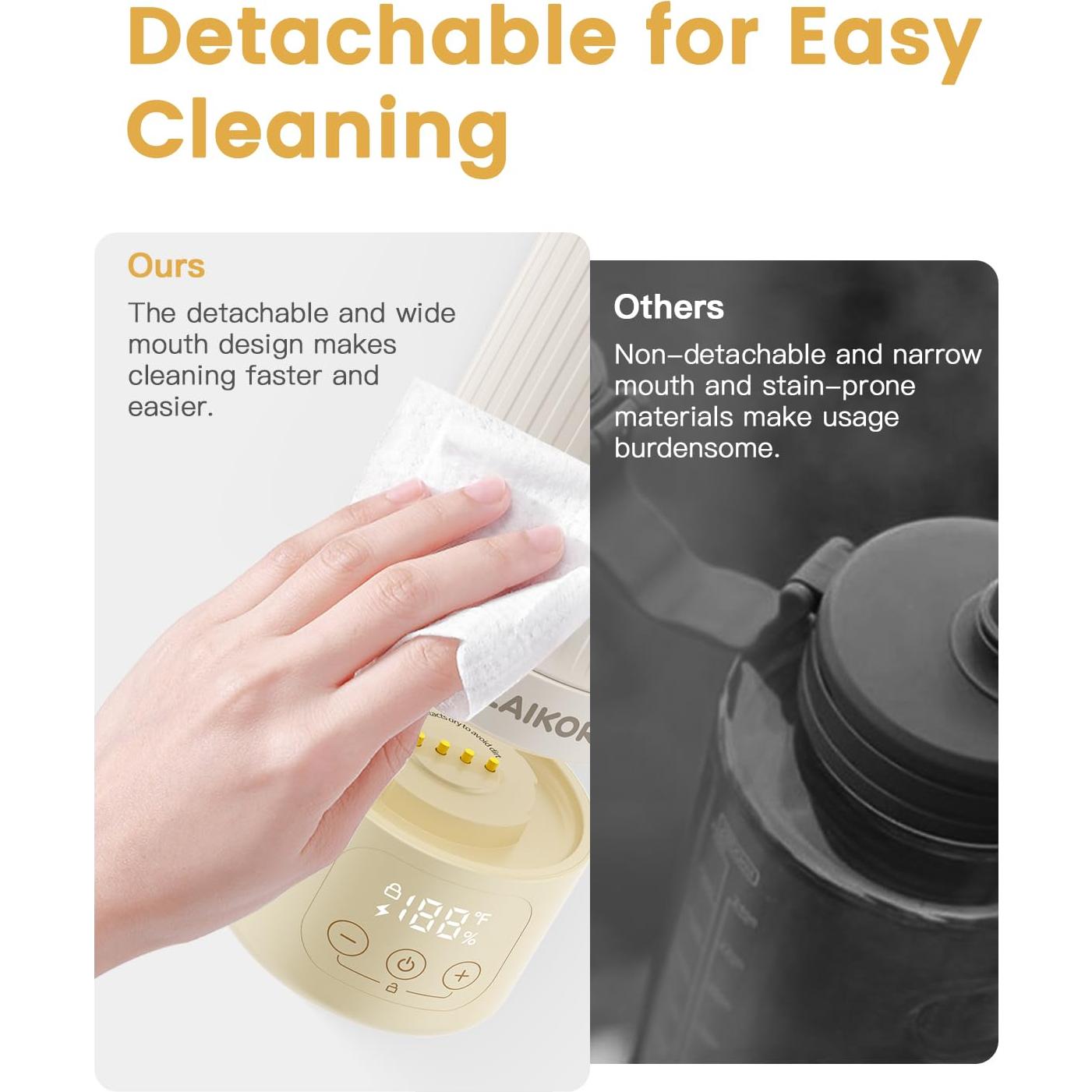 Calentador de Biberones Portátil LAIKORE 500ml Inalámbrico USB