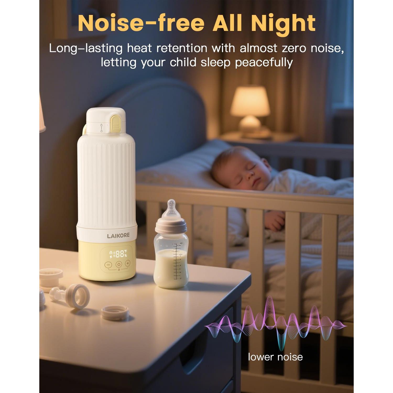 Calentador de Biberones Portátil LAIKORE 500ml Inalámbrico USB