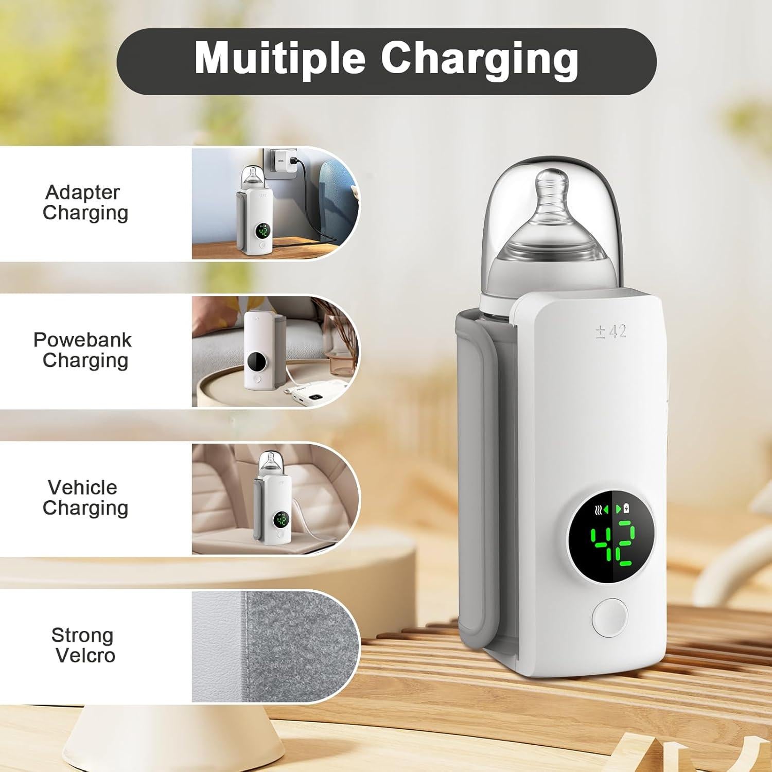 Calentador de Botellas Portátil 6000mAh 6 Temperaturas