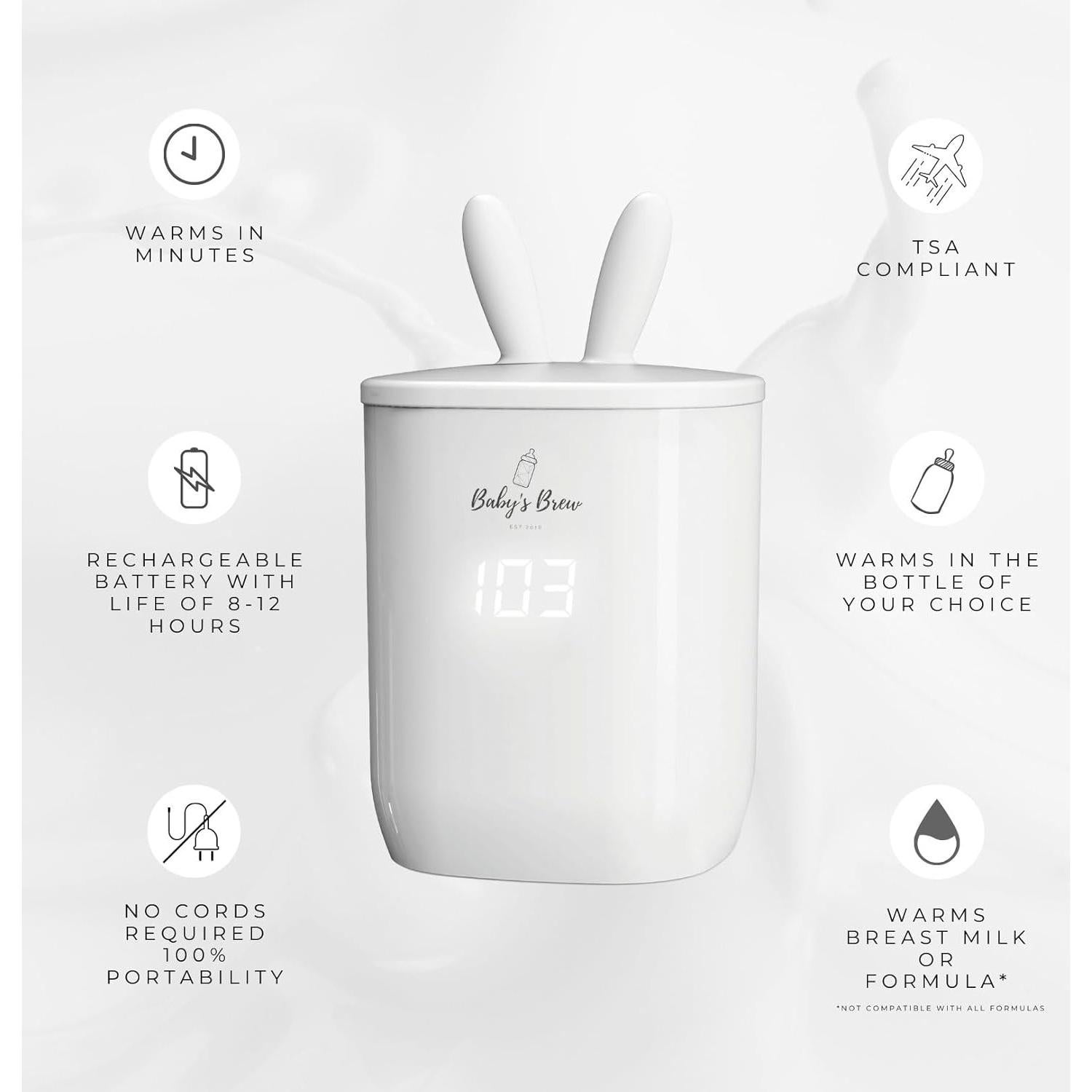Calentador portátil Baby's Brew 3.0 - Calienta leche y fórmula