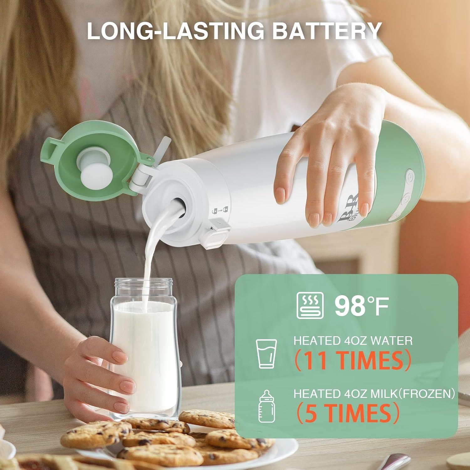 Calentador de Leche Portátil BRBLUERISE 12 oz Inalámbrico