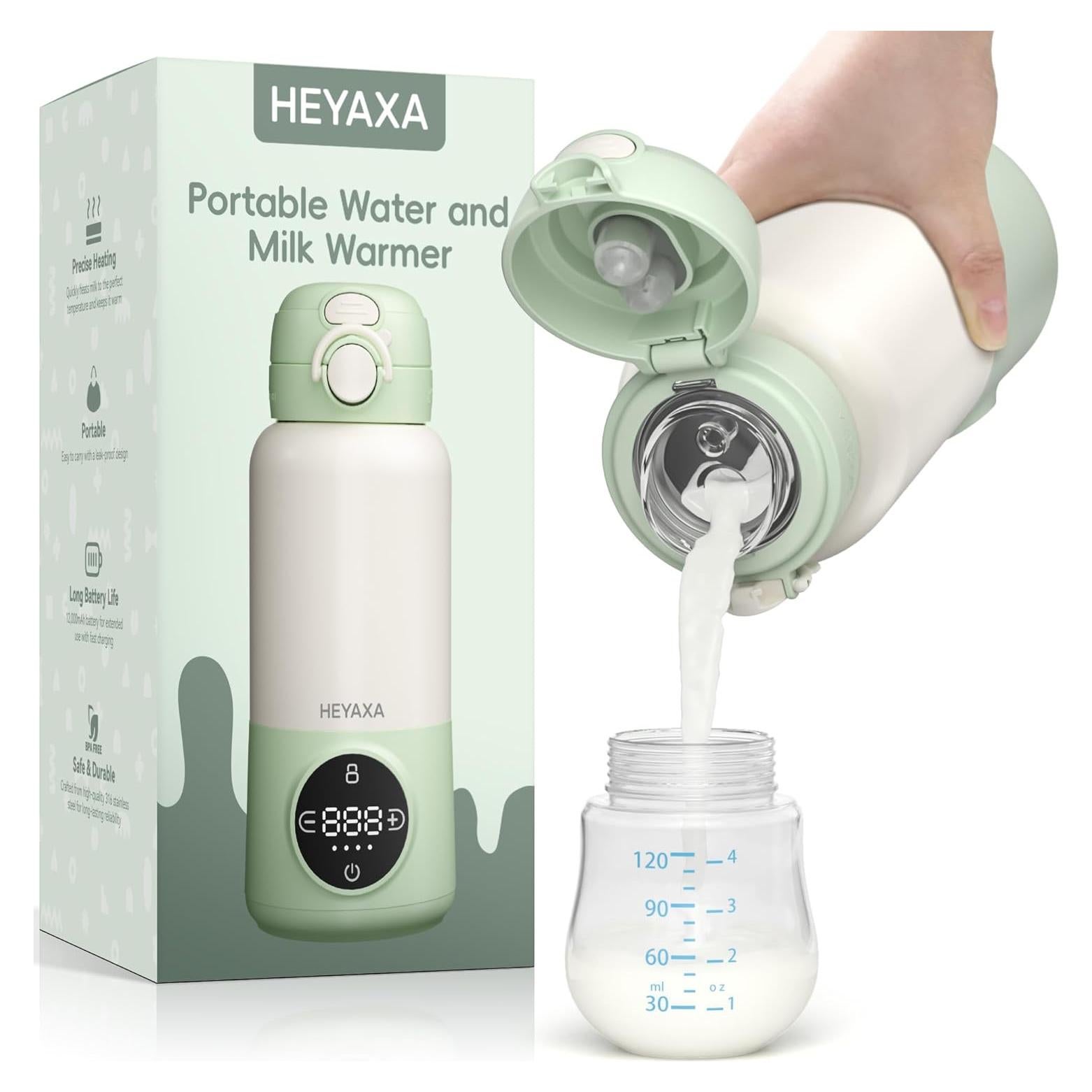 Calentador de Botellas Portátil HEYAXA 443ml con Batería 12000mAh