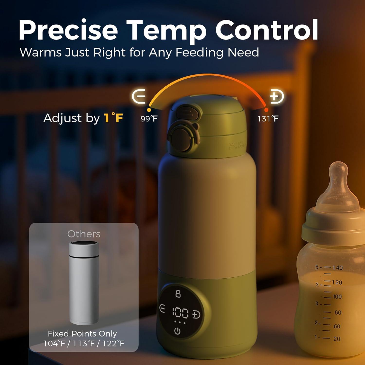 Calentador de Botellas Portátil HEYAXA 443ml con Batería 12000mAh