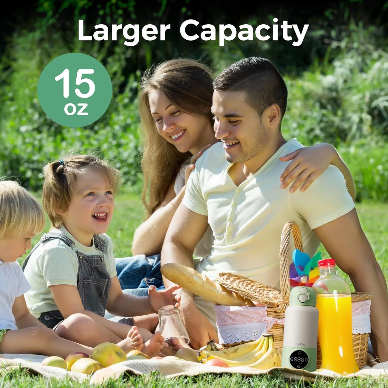 Calentador de Botellas Portátil HEYAXA 443ml con Batería 12000mAh