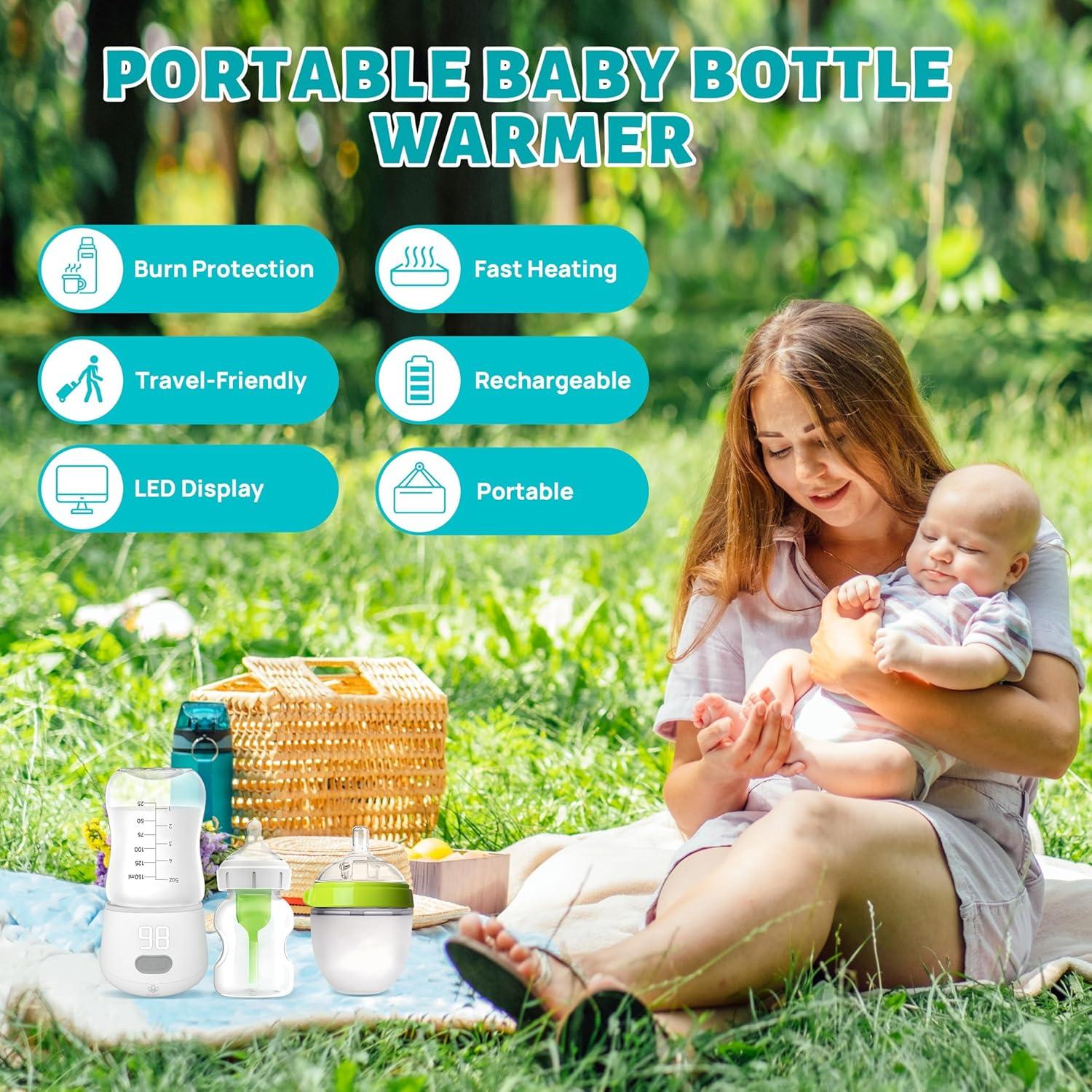 Calentador de Botellas Portátil 9000mAh BPA Free para Bebés