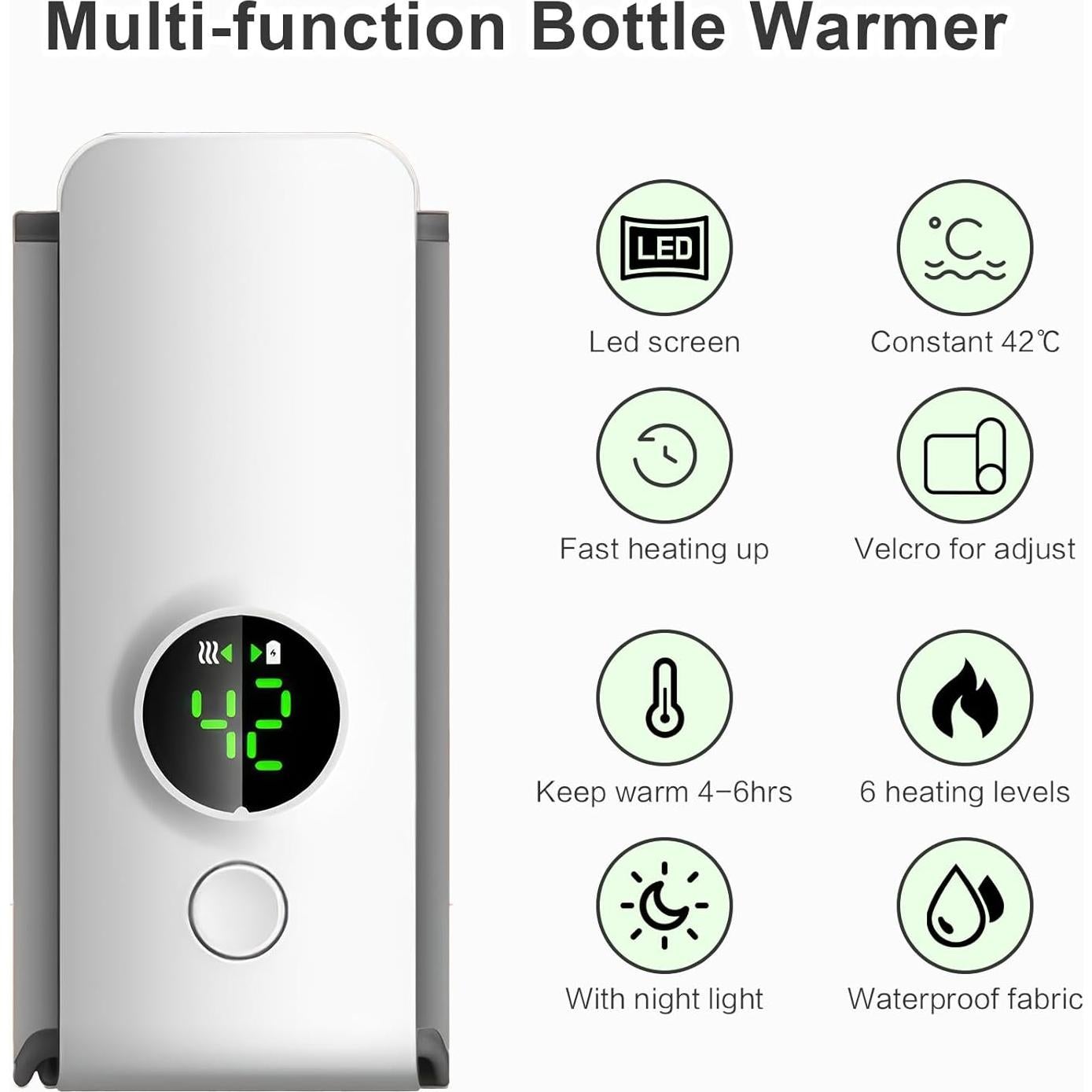 Calentador de Biberones Portátil Recargable 6000mAh - 42°C