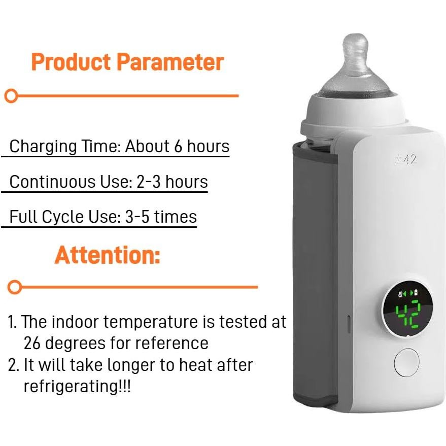 Calentador de Biberones Portátil Recargable 6000mAh - 42°C