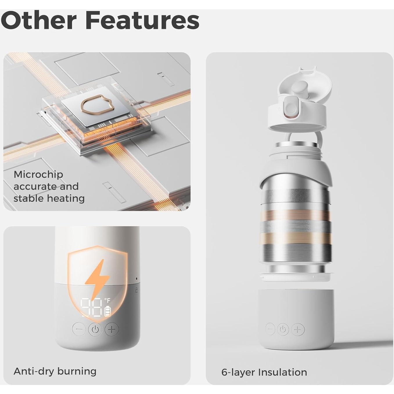 Calentador de Leche Portátil BOLOLO Pro 500ml Batería 14000mAh